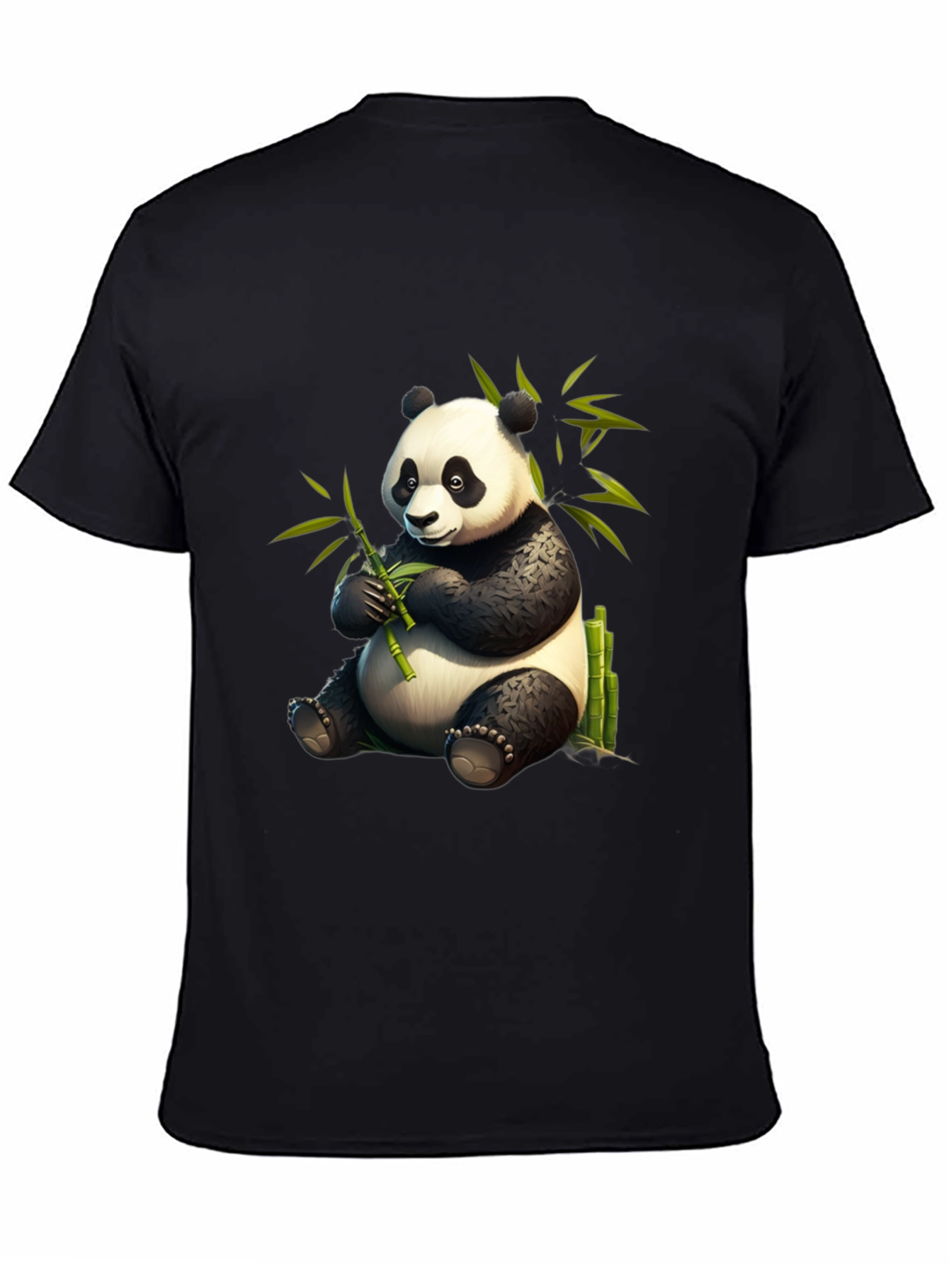 Black Panda Bamboo T-Shirt - Cute & Comfy Cotton Tee view 4