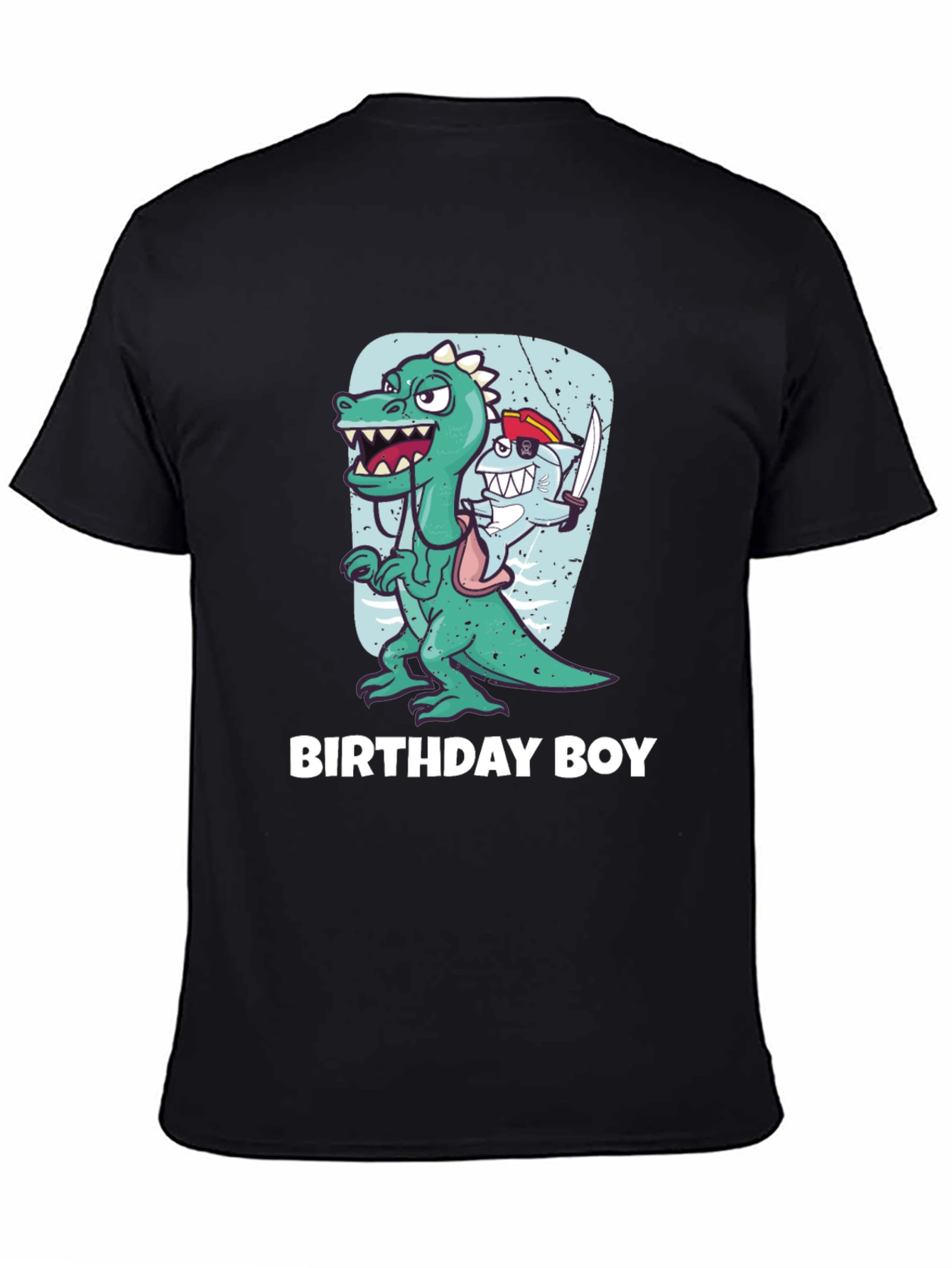 Black Birthday Boy Dinosaur T-Shirt view 4