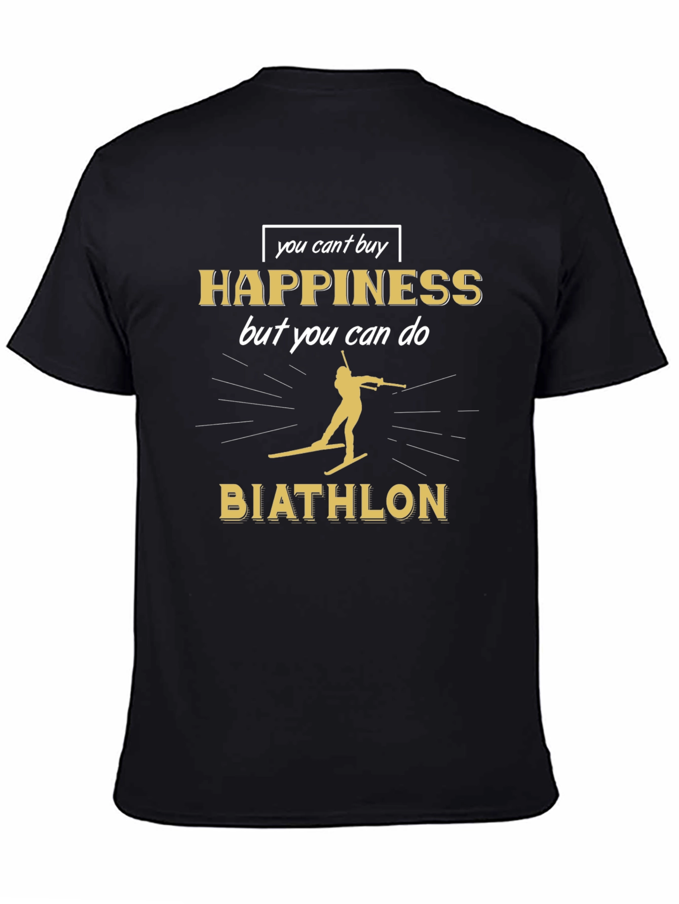 Black Biathlon Happiness Graphic Tee view 4