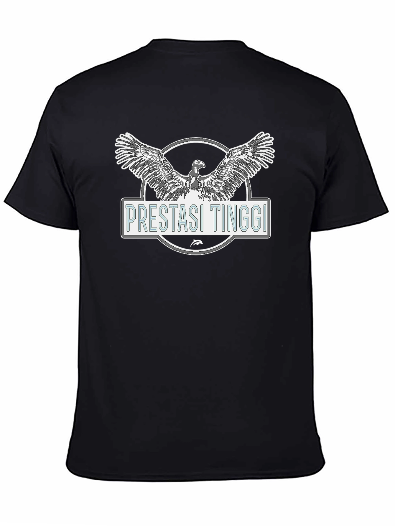 Black Pretasi Tinggi Eagle Graphic Black T-Shirt view 4
