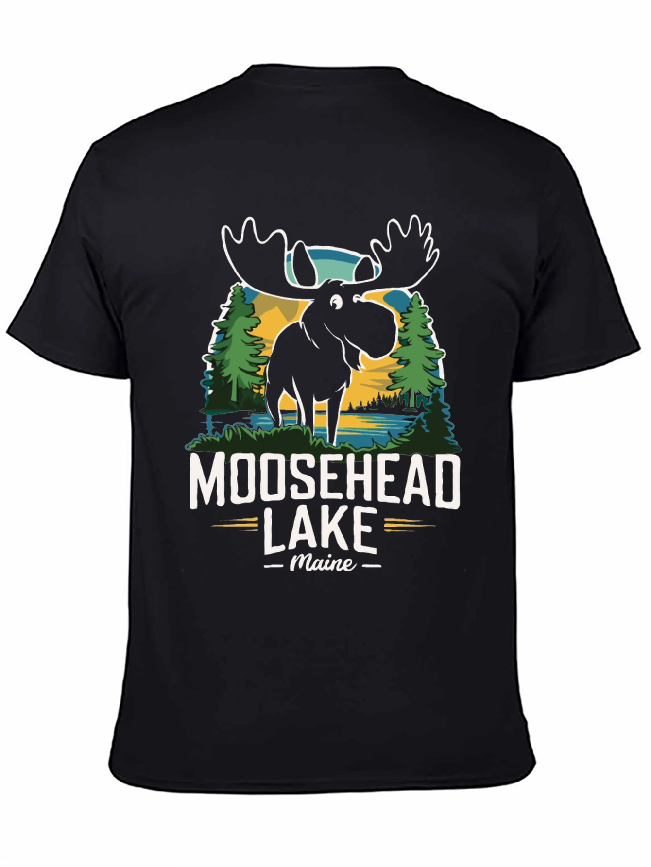 Black Moosehead Lake Maine Graphic Tee view 4