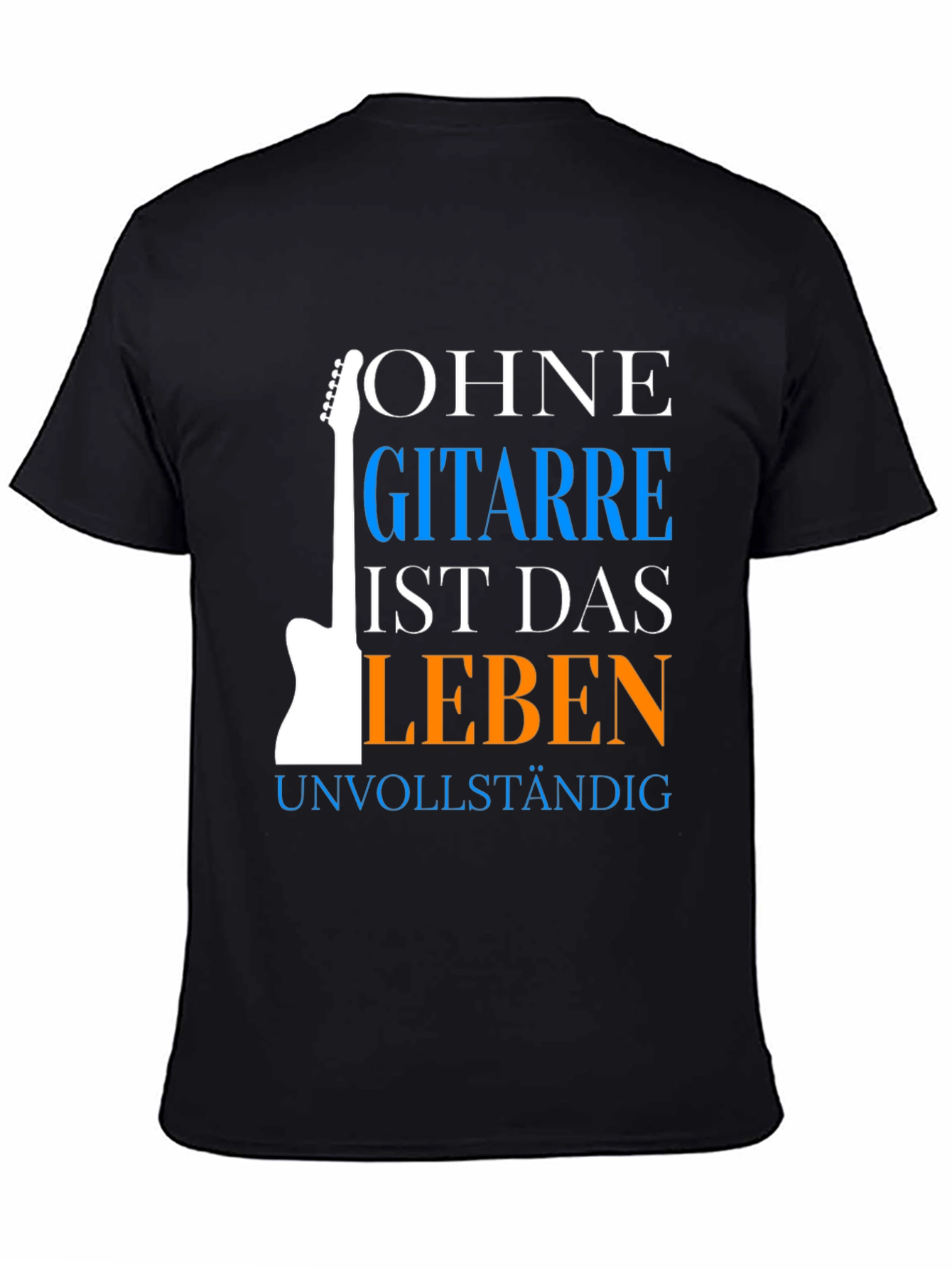 Black Guitar Lover T-Shirt - Ohne Gitarre Ist Das Leben view 4