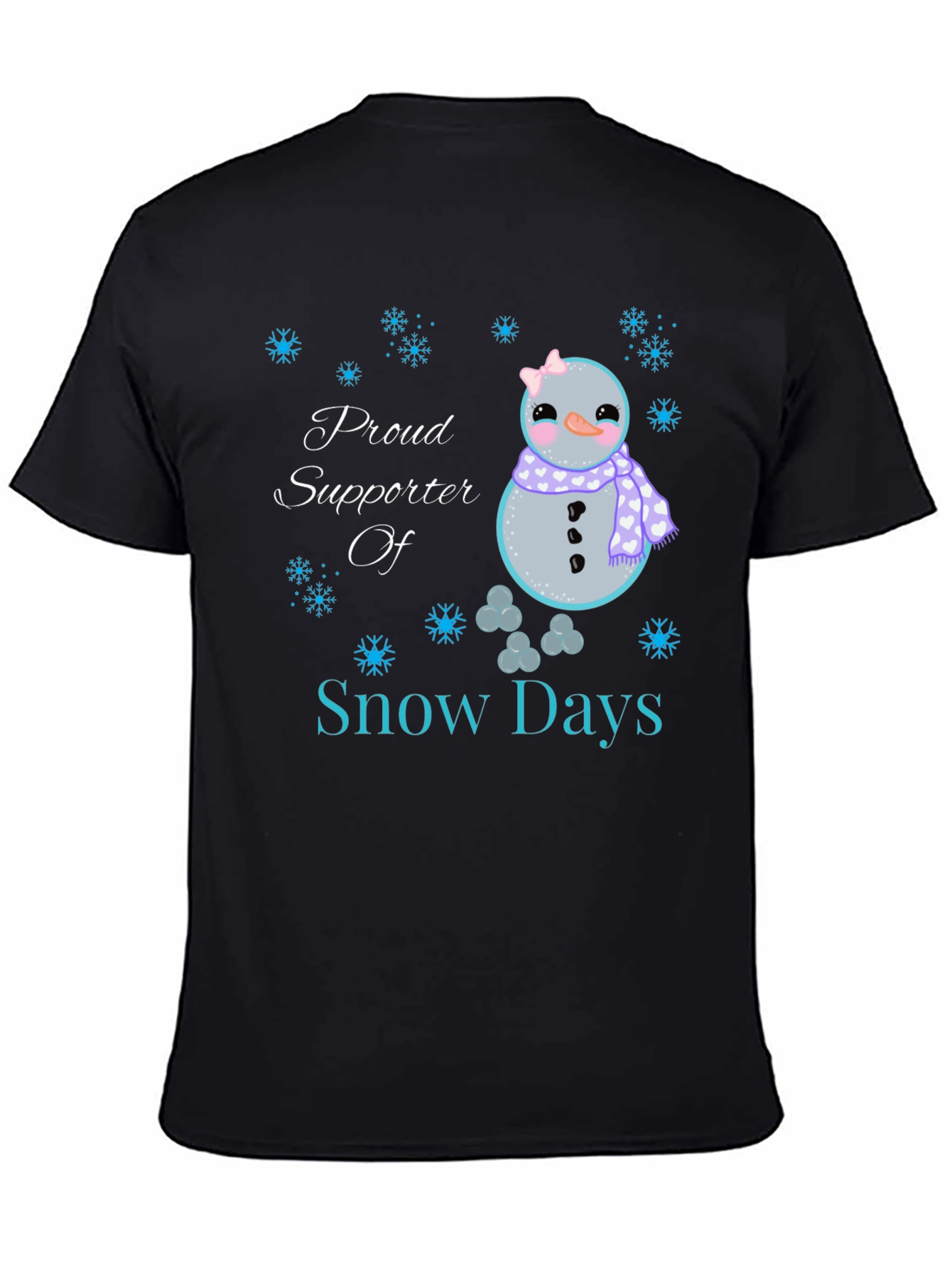Black Proud Supporter of Snow Days T-Shirt view 4