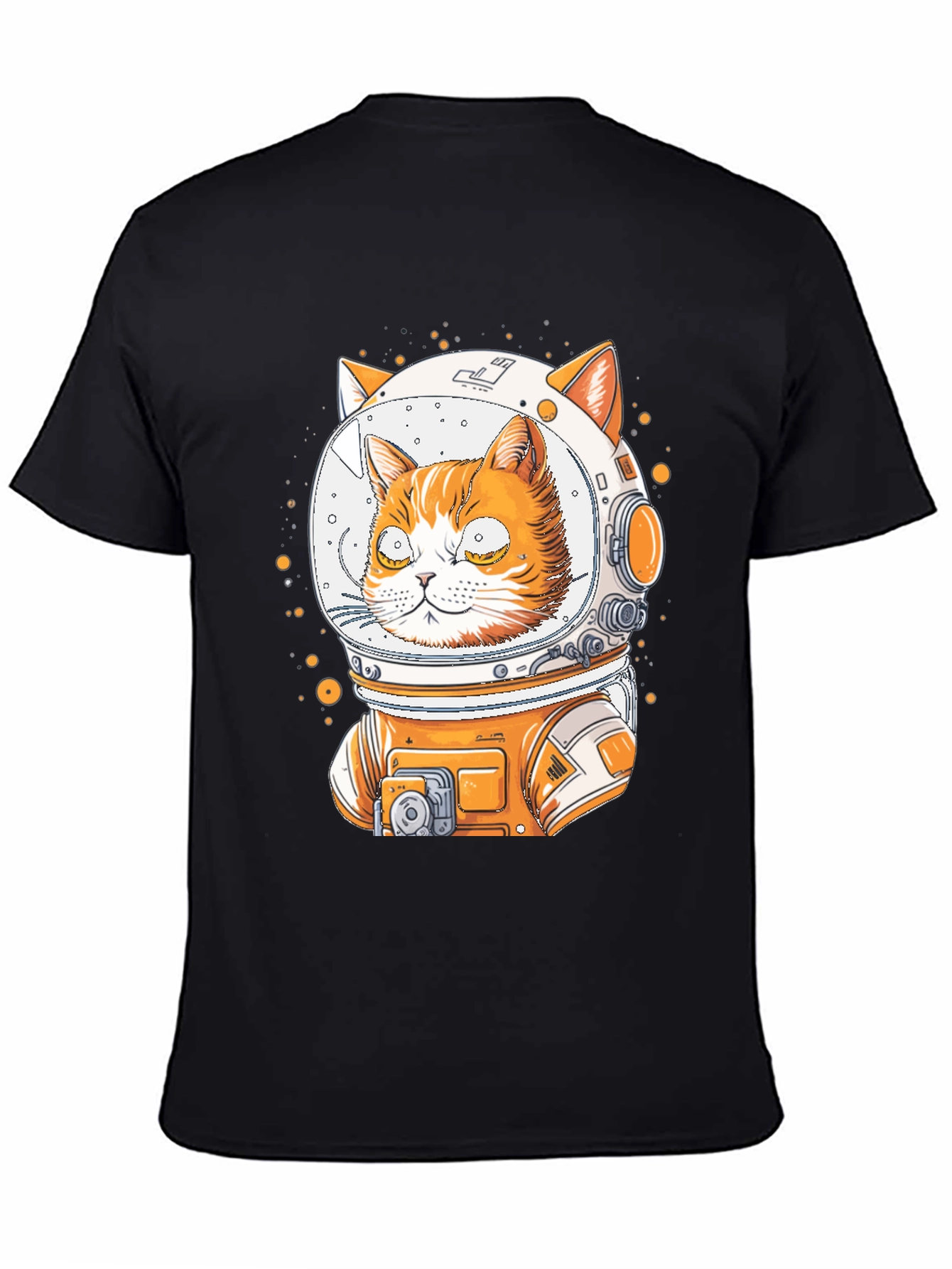 Black Astronaut Cat Graphic T-Shirt view 4