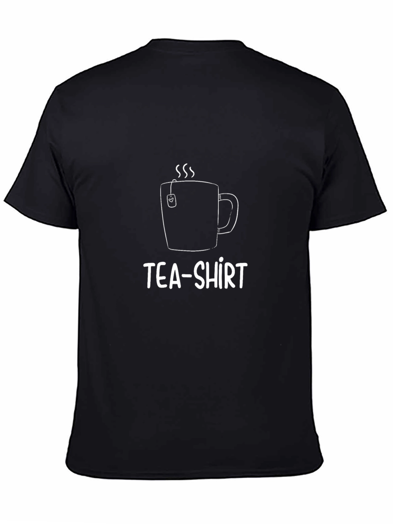Black TEA-Shirt Graphic Tee - Novelty Black T-Shirt view 4