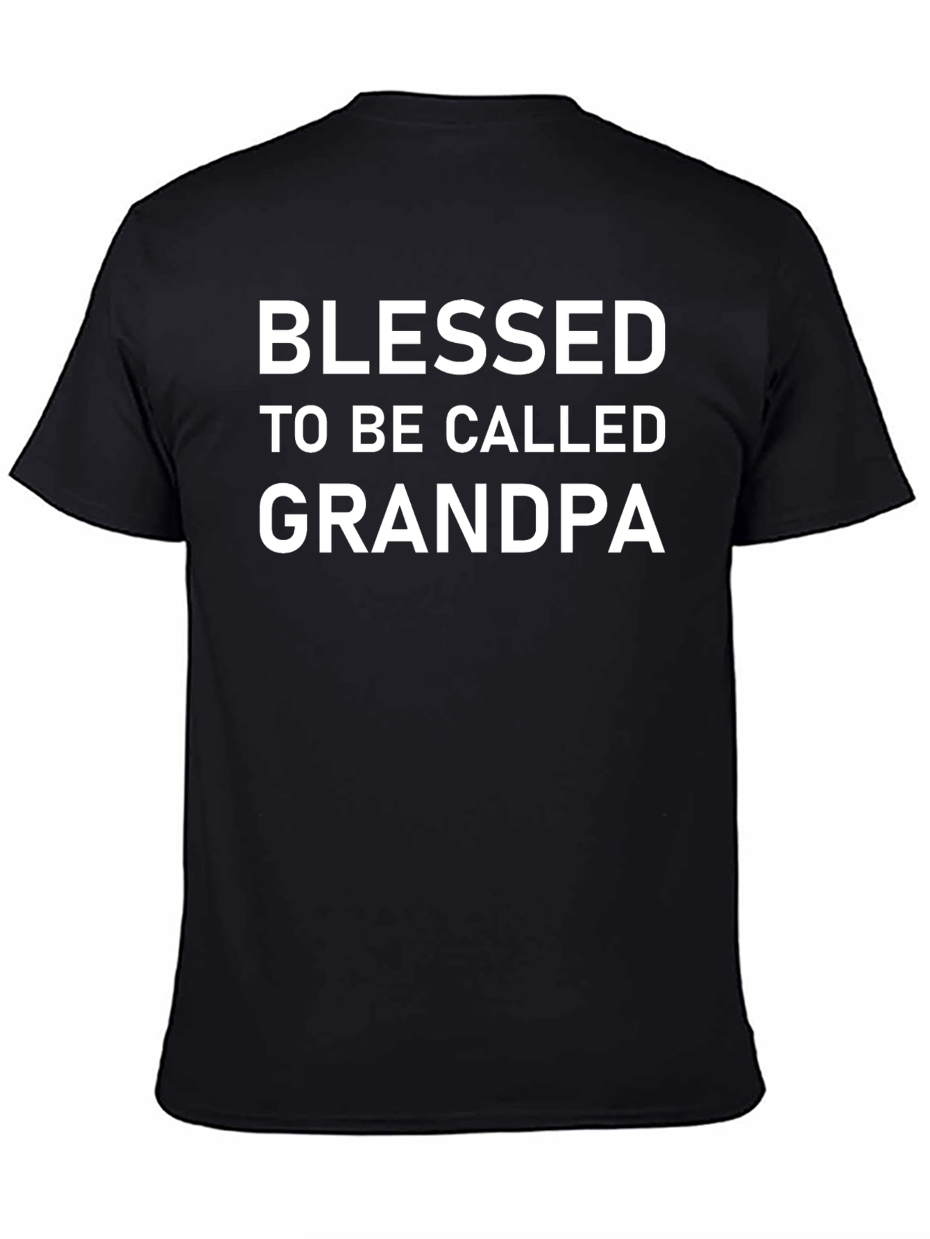 Black Blessed Grandpa T-Shirt - Black Cotton Tee view 4