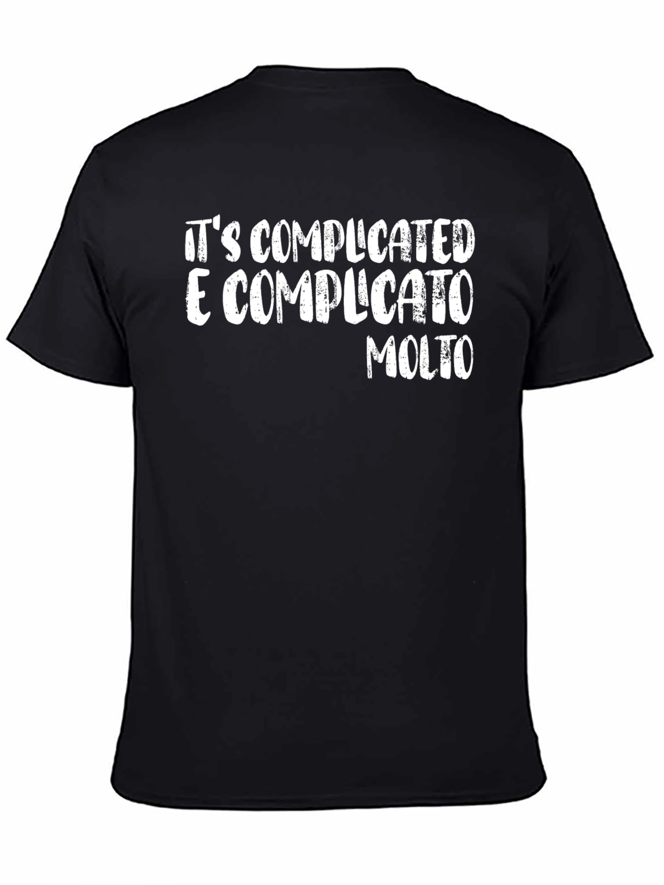 Black It's Complicated Italian T-Shirt view 4