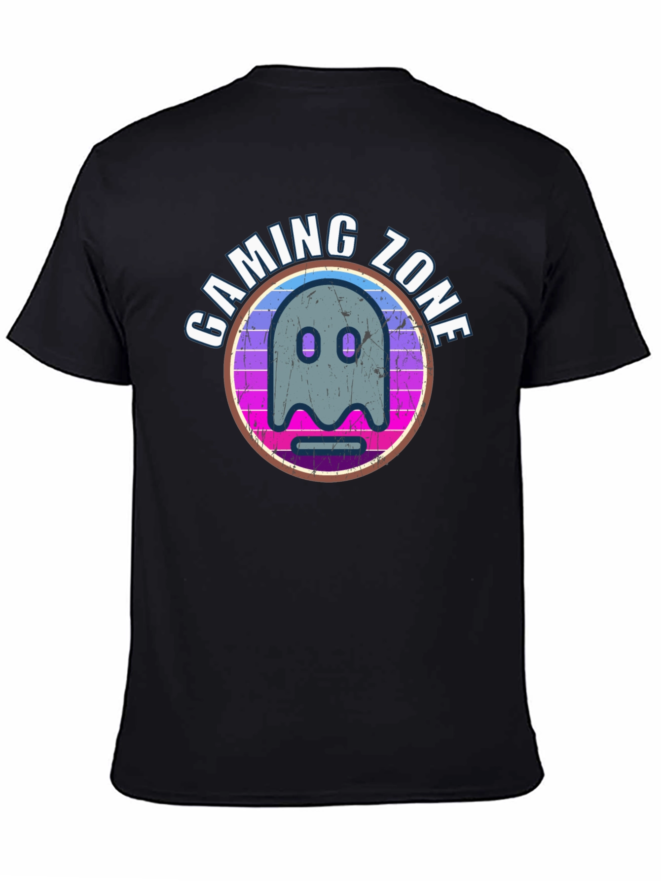 Black Gaming Zone Ghost Graphic T-Shirt view 4