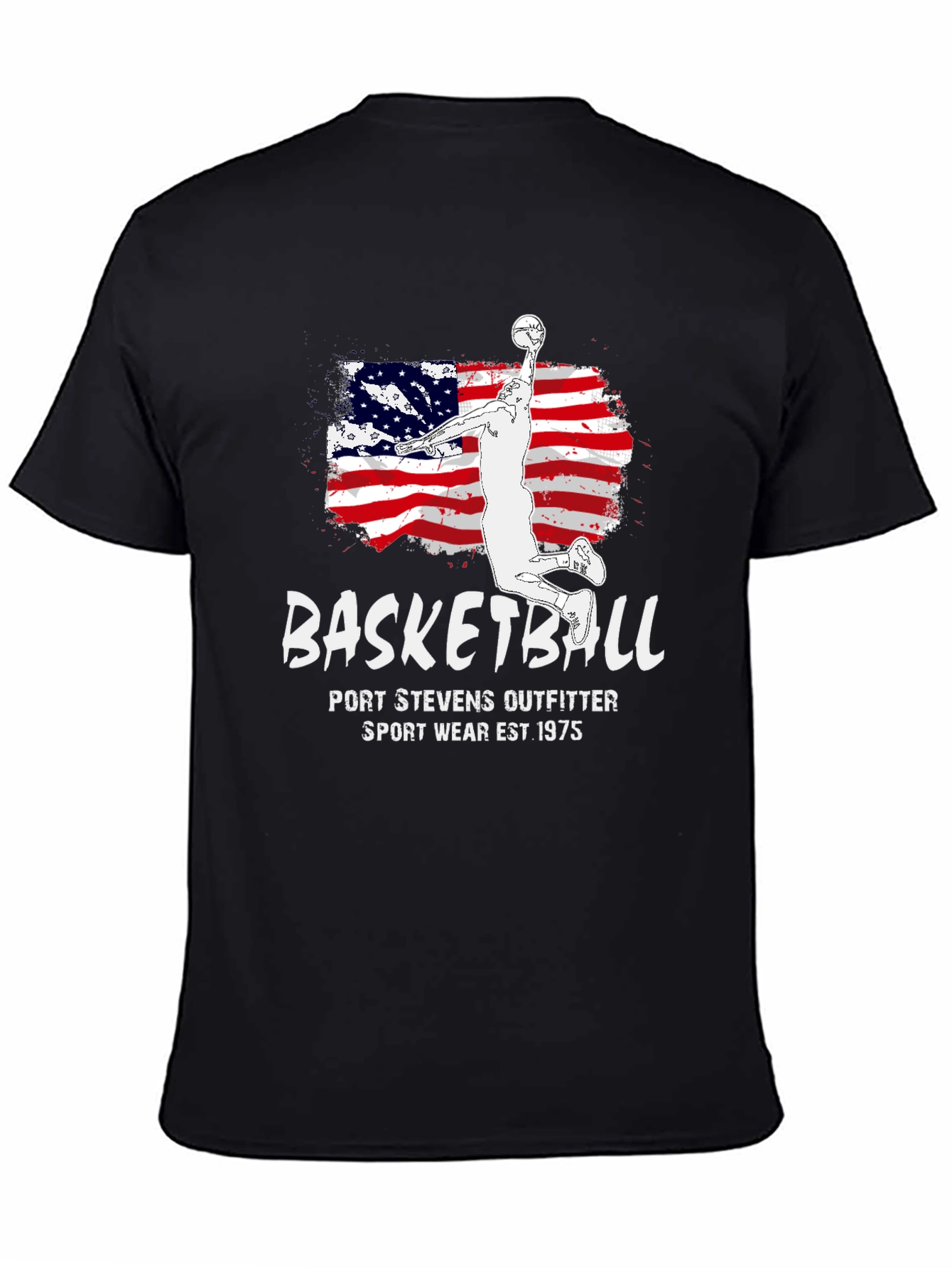 Black Basketball USA Flag Graphic Tee - Port Stevens Outfitters view 4