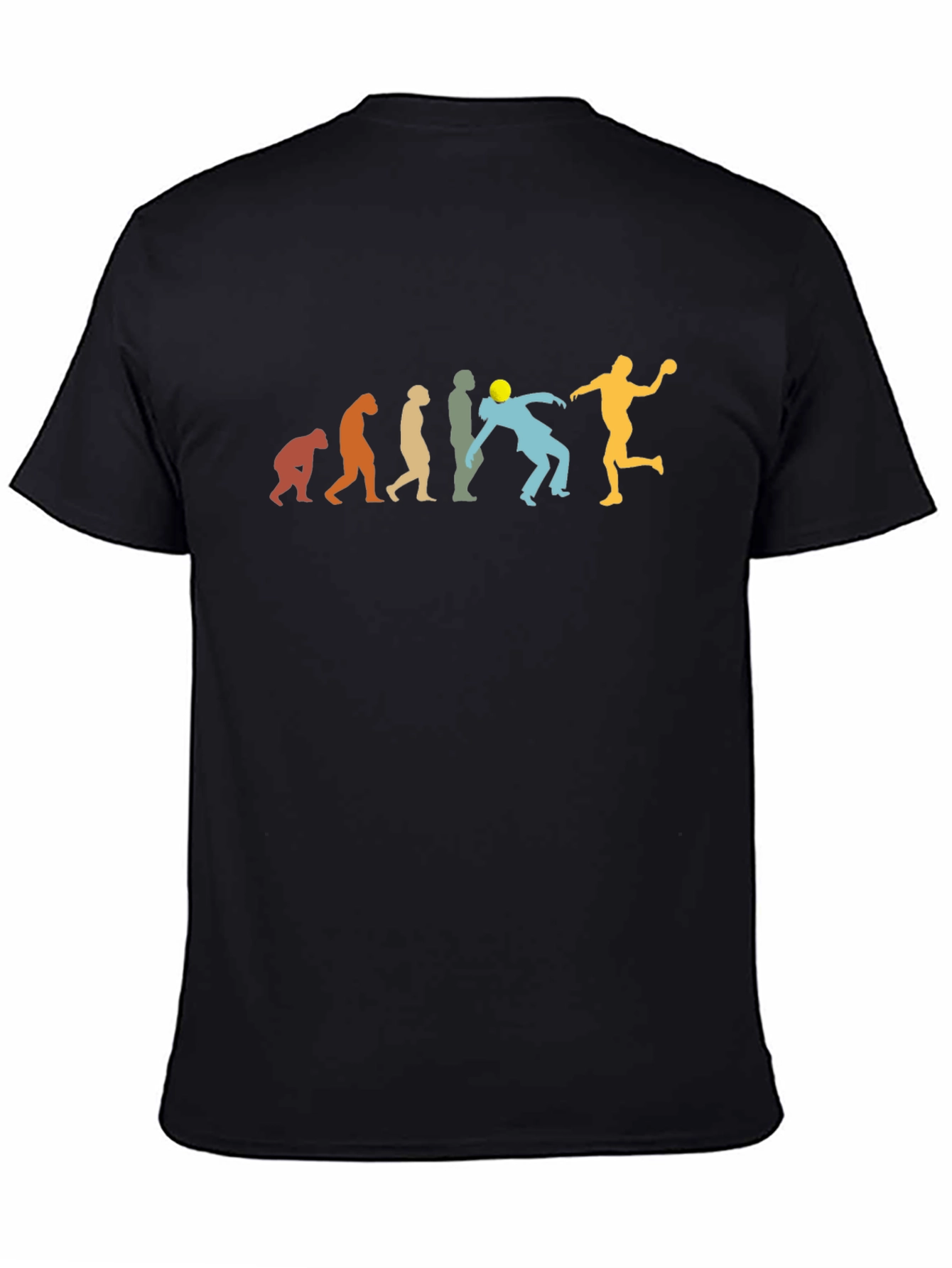 Black Handball Evolution Graphic T-Shirt view 4