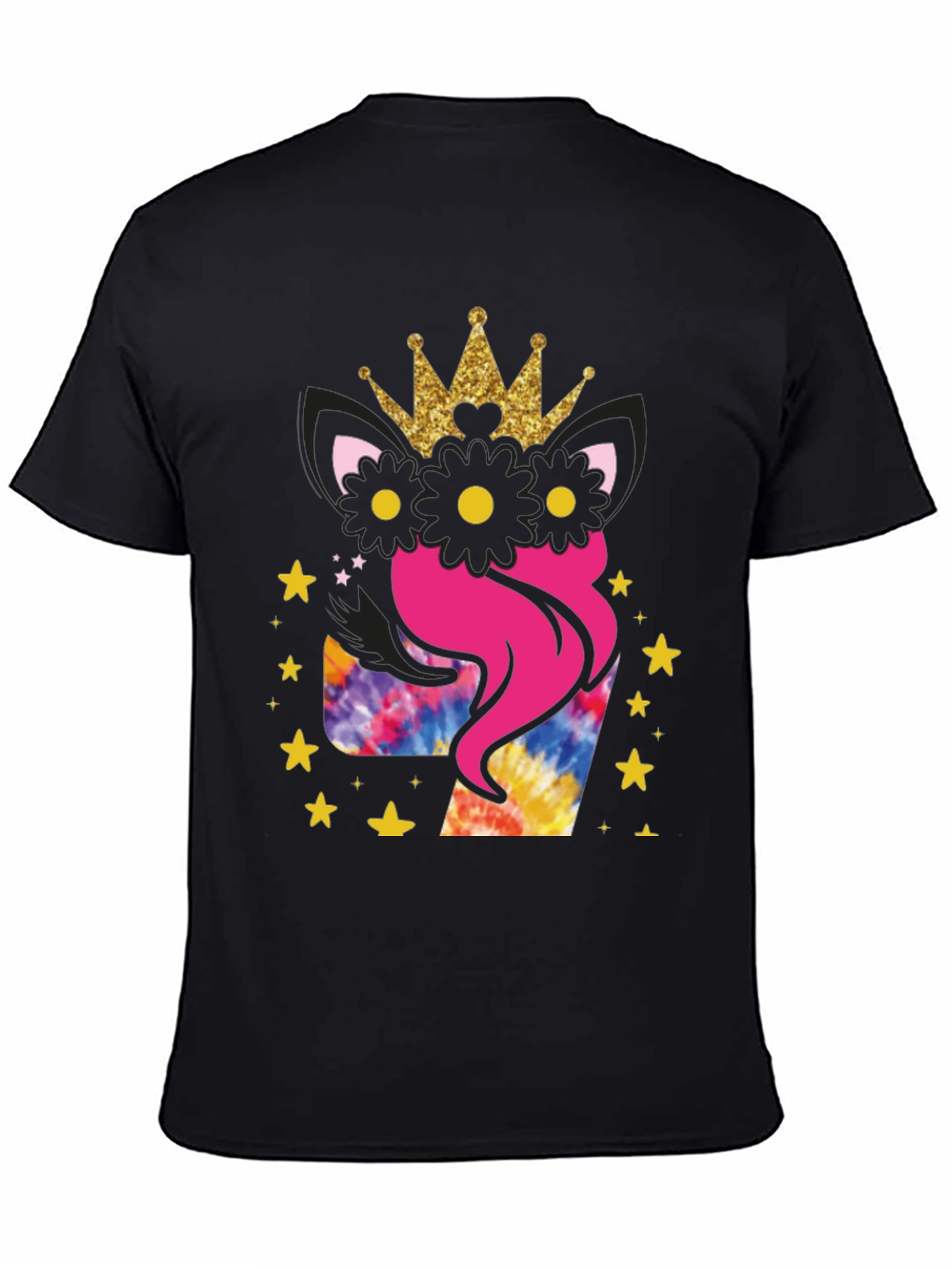 Black Girl's 7th Birthday Unicorn T-Shirt view 4