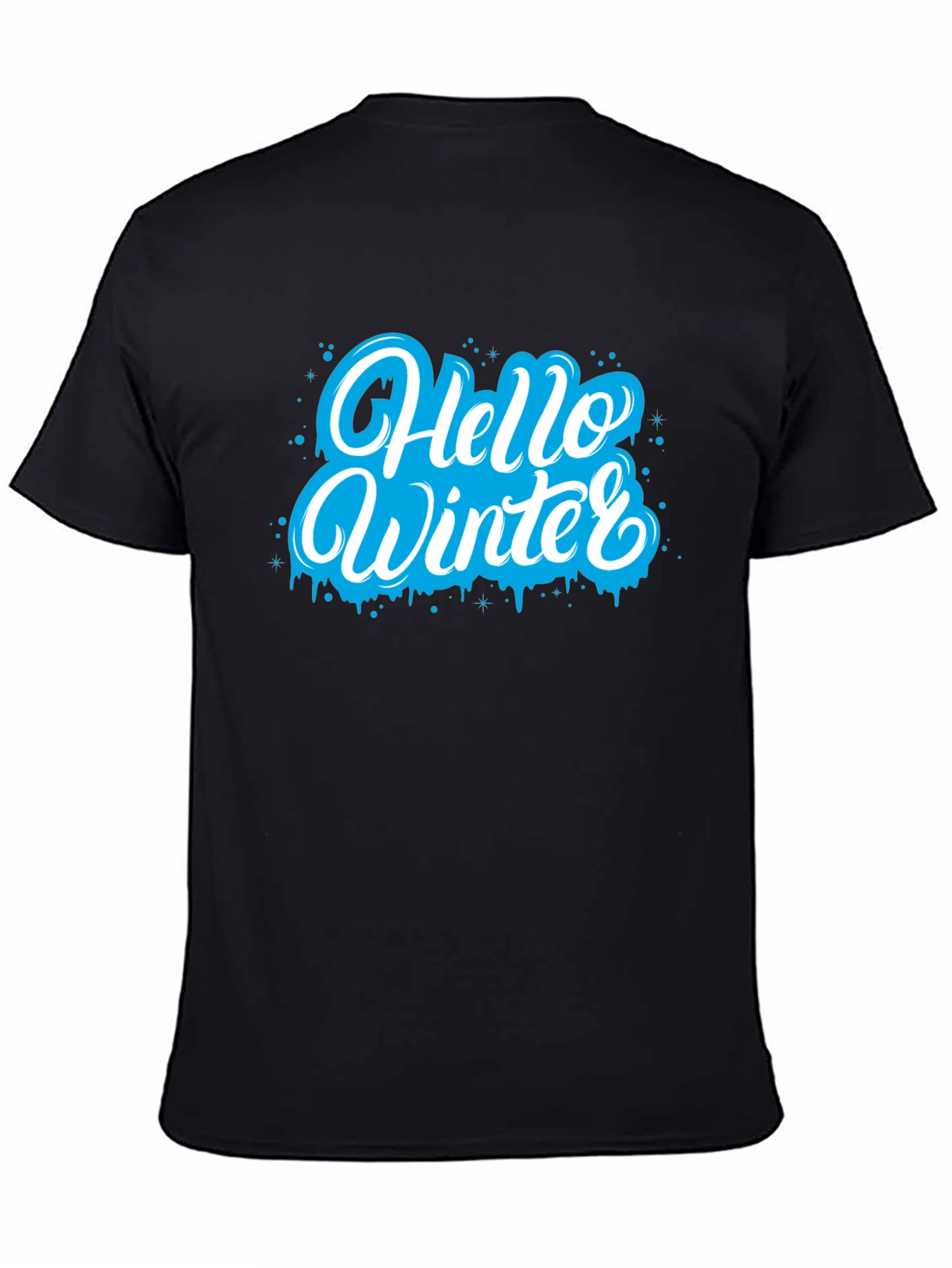 Black Hello Winter Graphic Tee - Holiday Season Style view 4