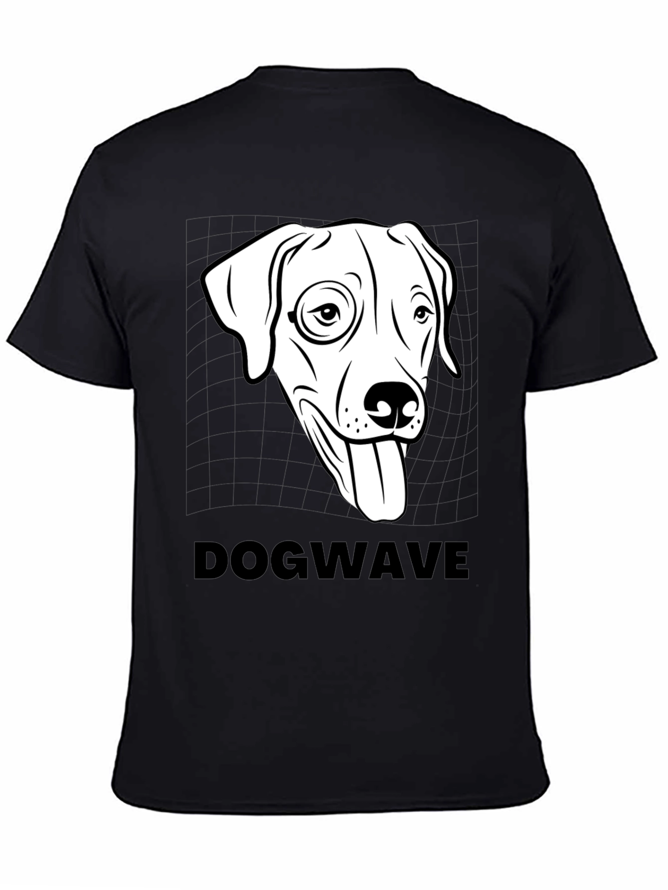 Black Dogwave Graphic Tee - Cool Canine T-Shirt view 4