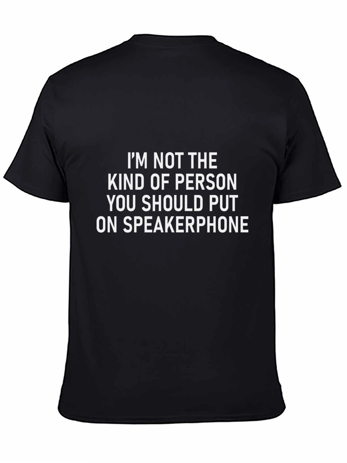 Black Funny Speakerphone T-Shirt view 4