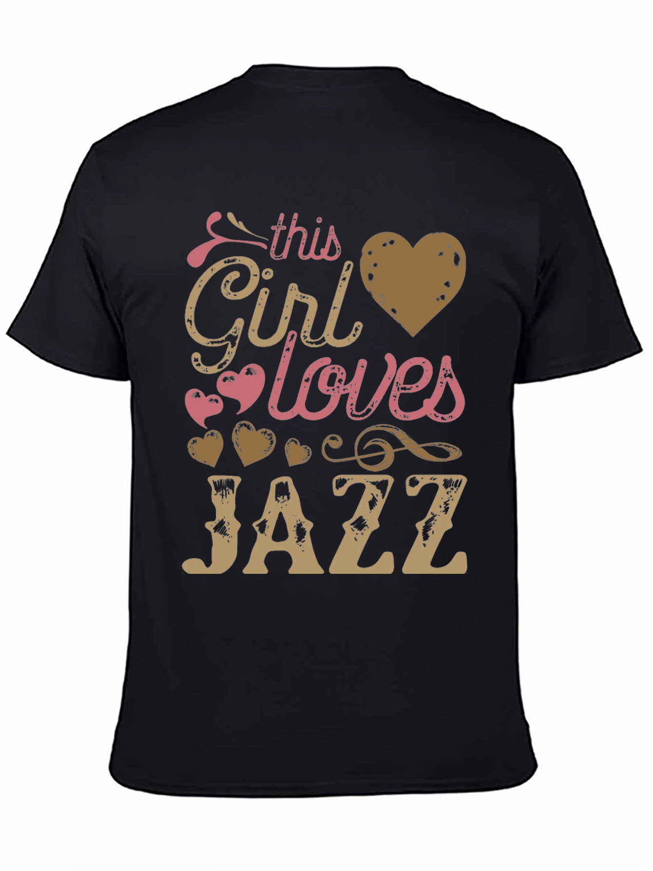 Black This Girl Loves Jazz T-Shirt - Music Lover Tee view 4