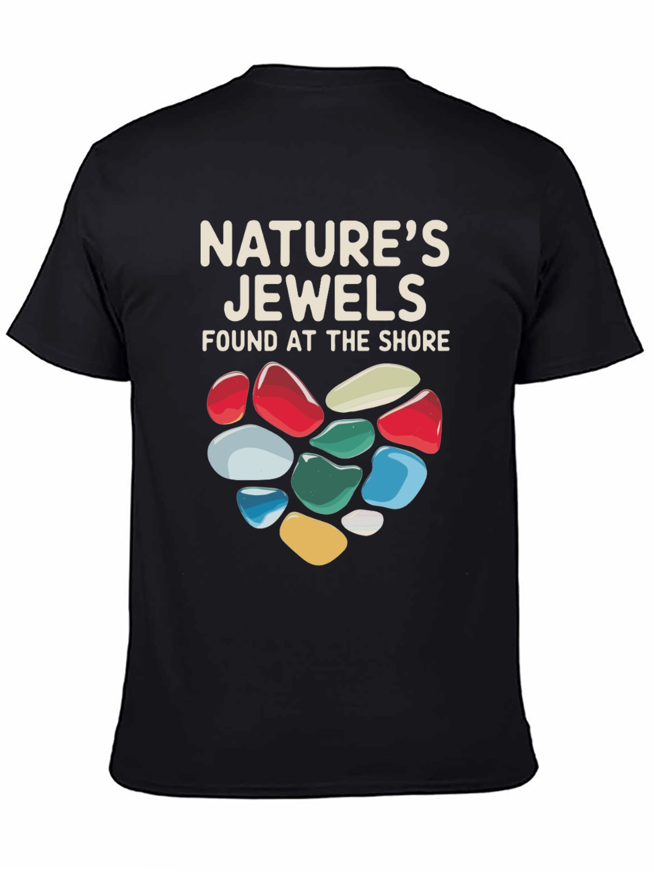 Black Nature's Jewels T-Shirt - Found at the Shore view 4