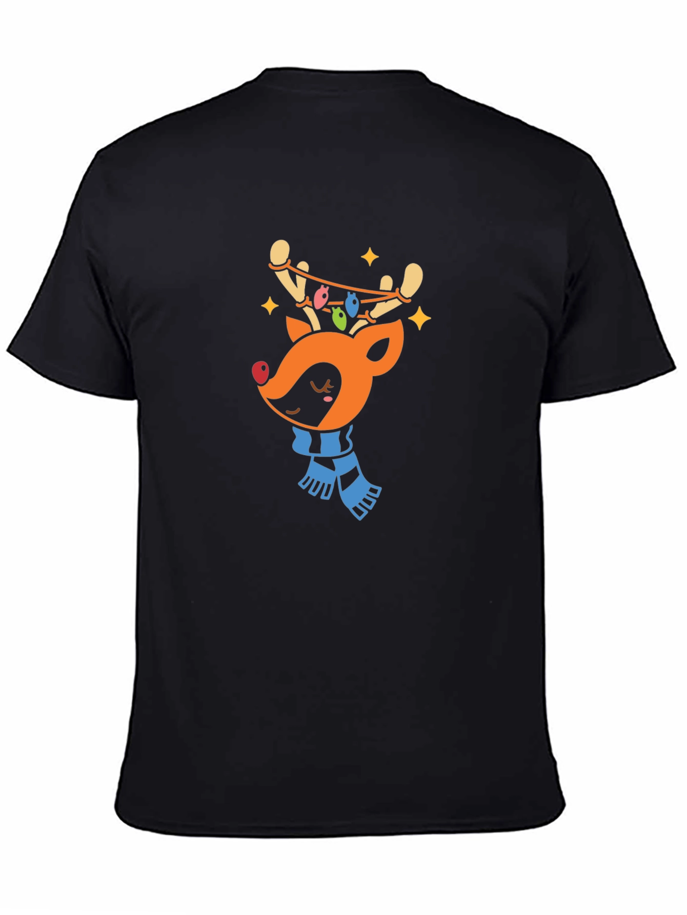 Black Festive Reindeer Graphic Tee - Holiday Cheer! view 4
