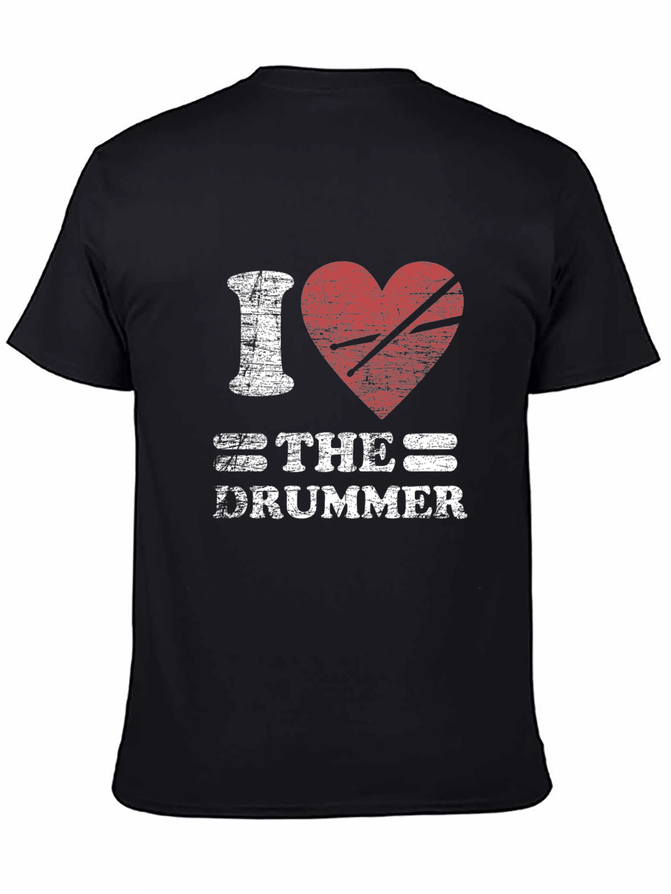 Black I Heart The Drummer T-Shirt - Music Lover Tee view 4