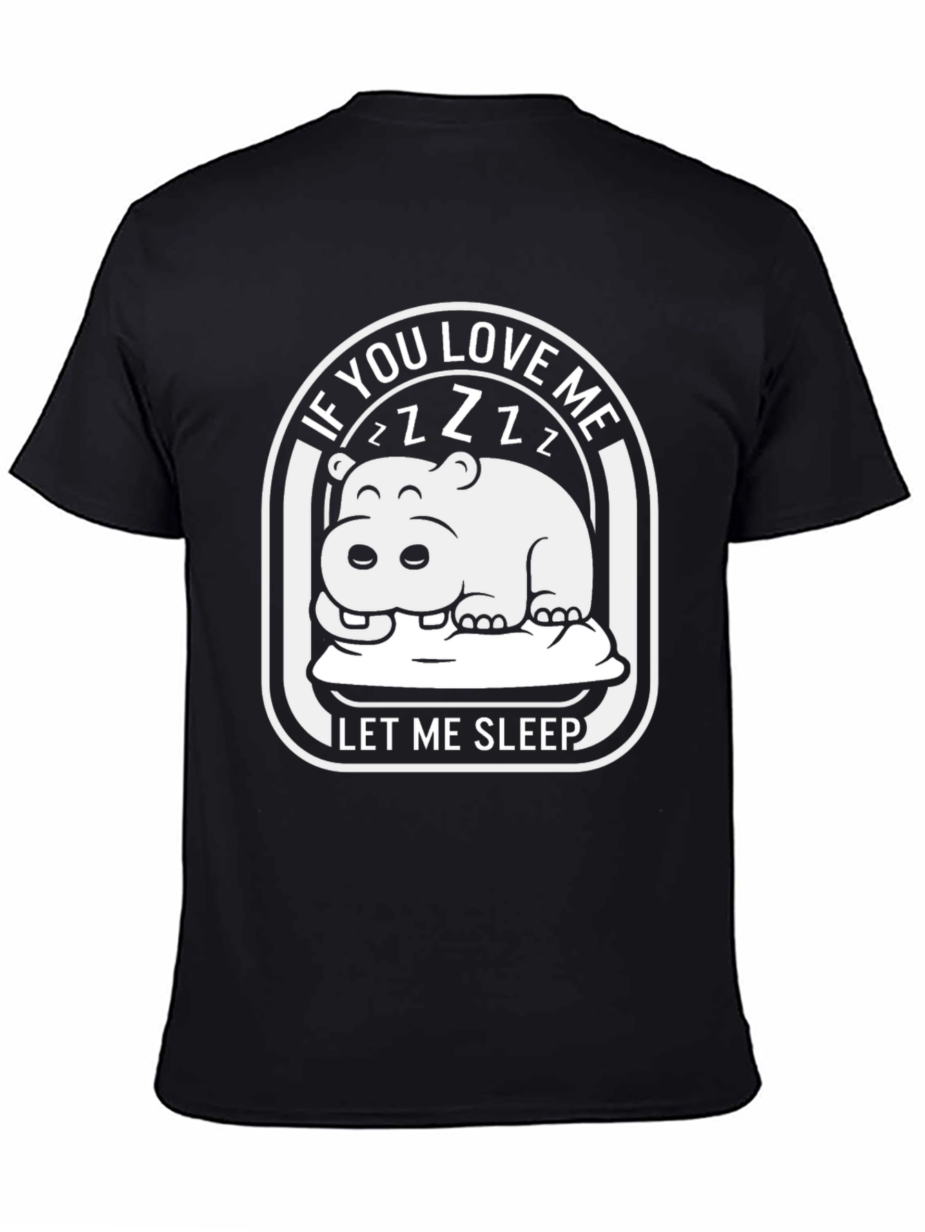 Black Sleepy Hippo Graphic Tee - If You Love Me Let Me Sleep! view 4