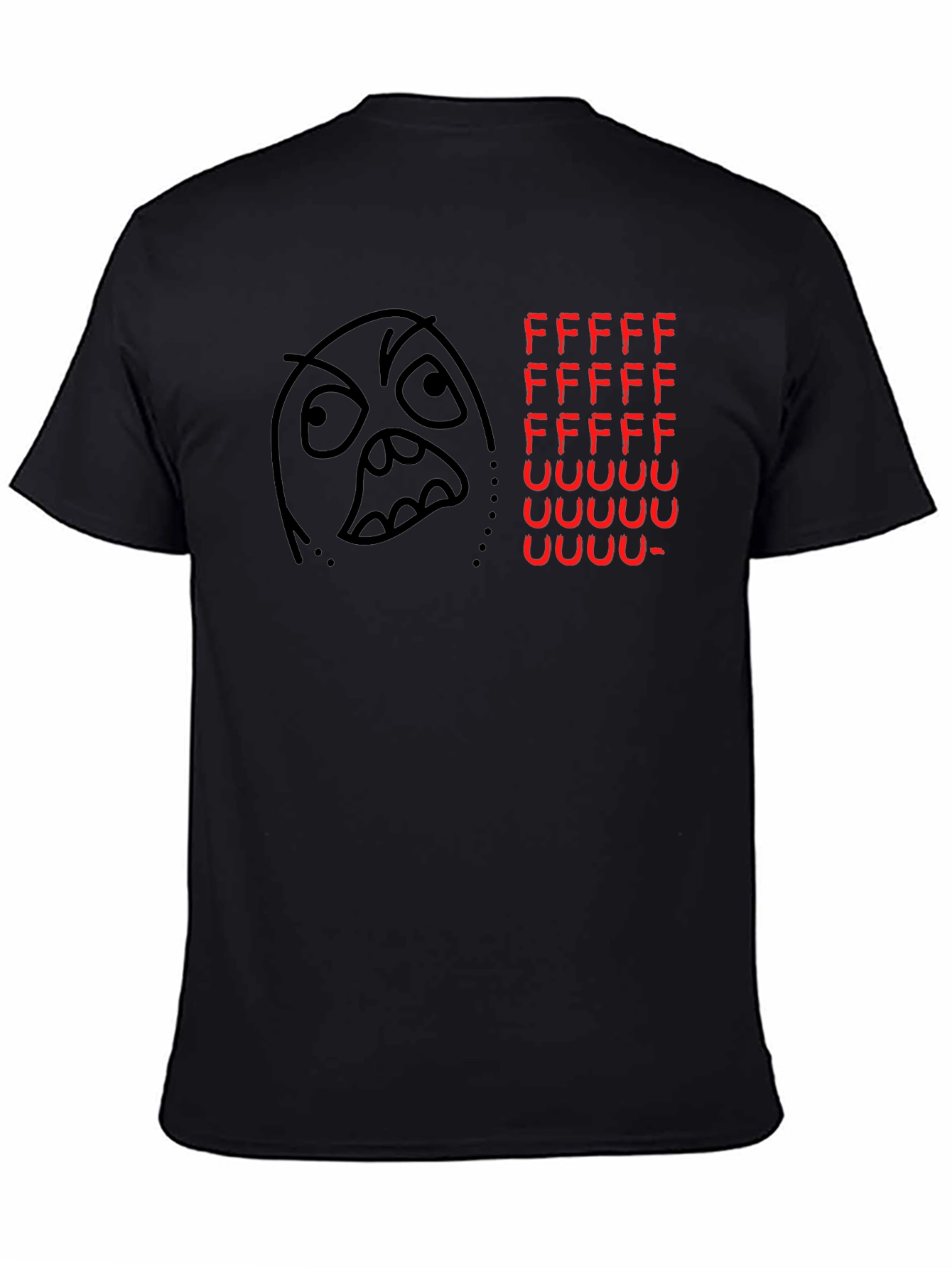 Black Rage Comic Black T-Shirt - FFFFFFFUUUUUU view 4