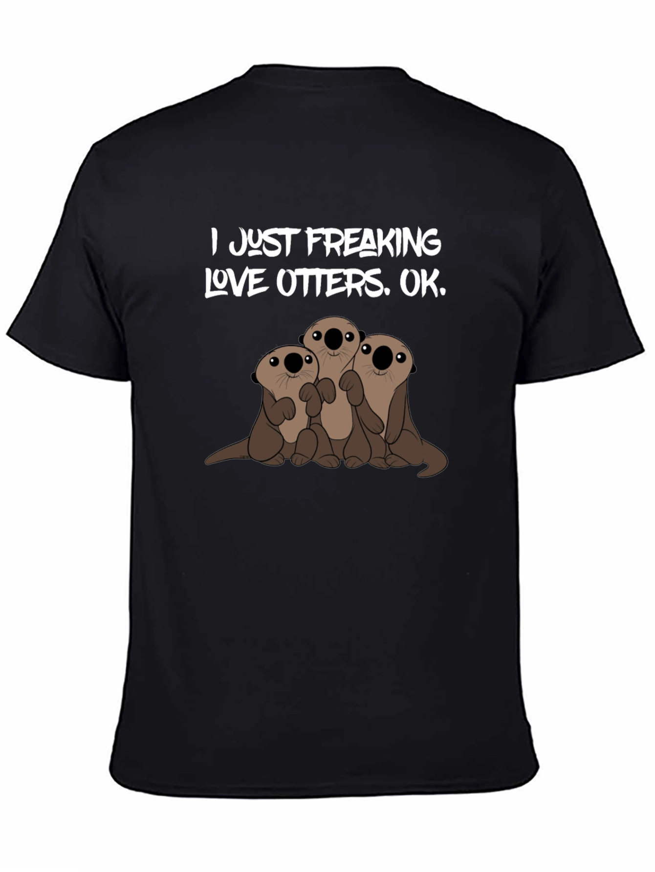Black I Love Otters Graphic Tee view 4