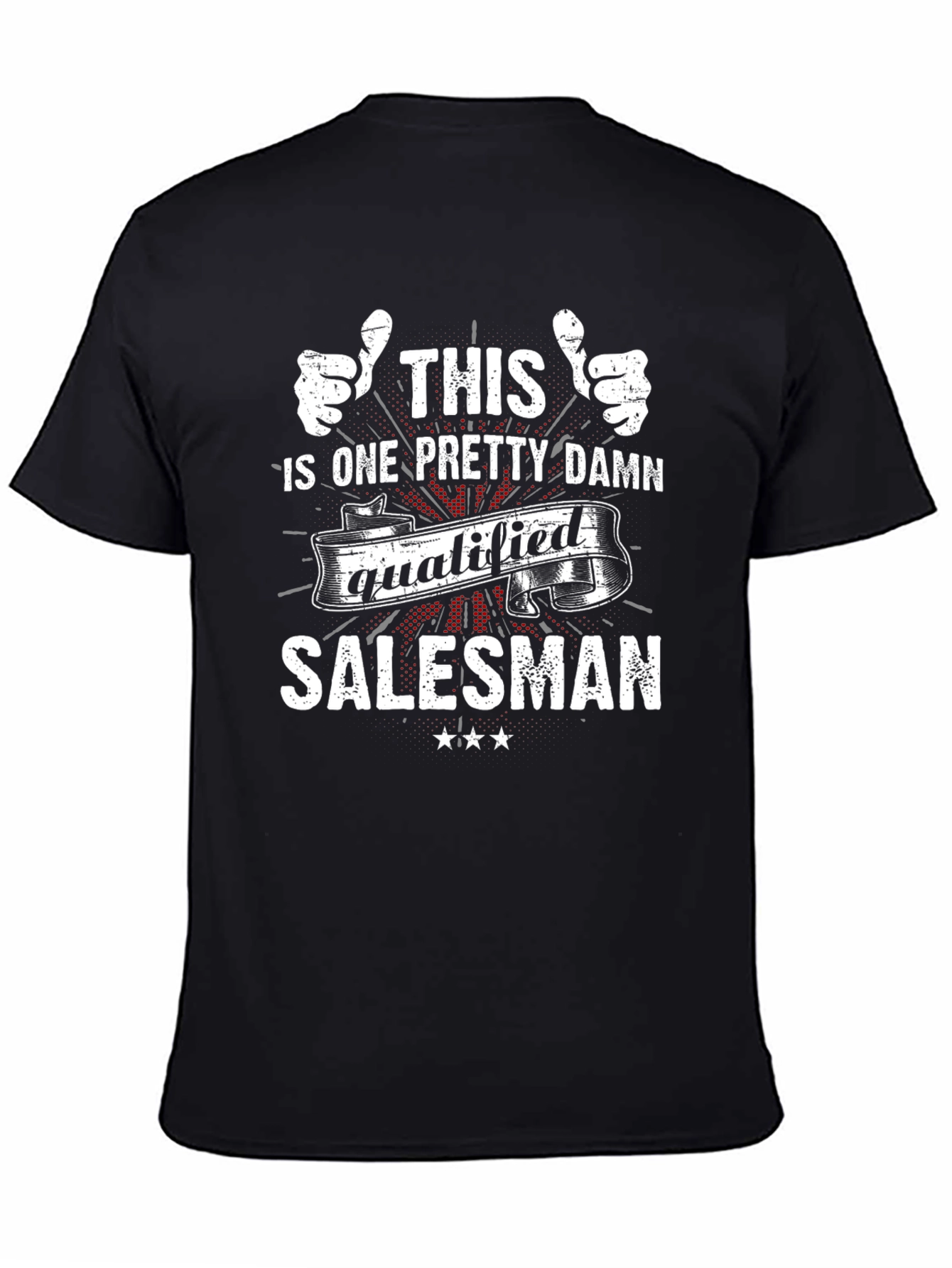 Black Qualified Salesman Graphic T-Shirt view 4