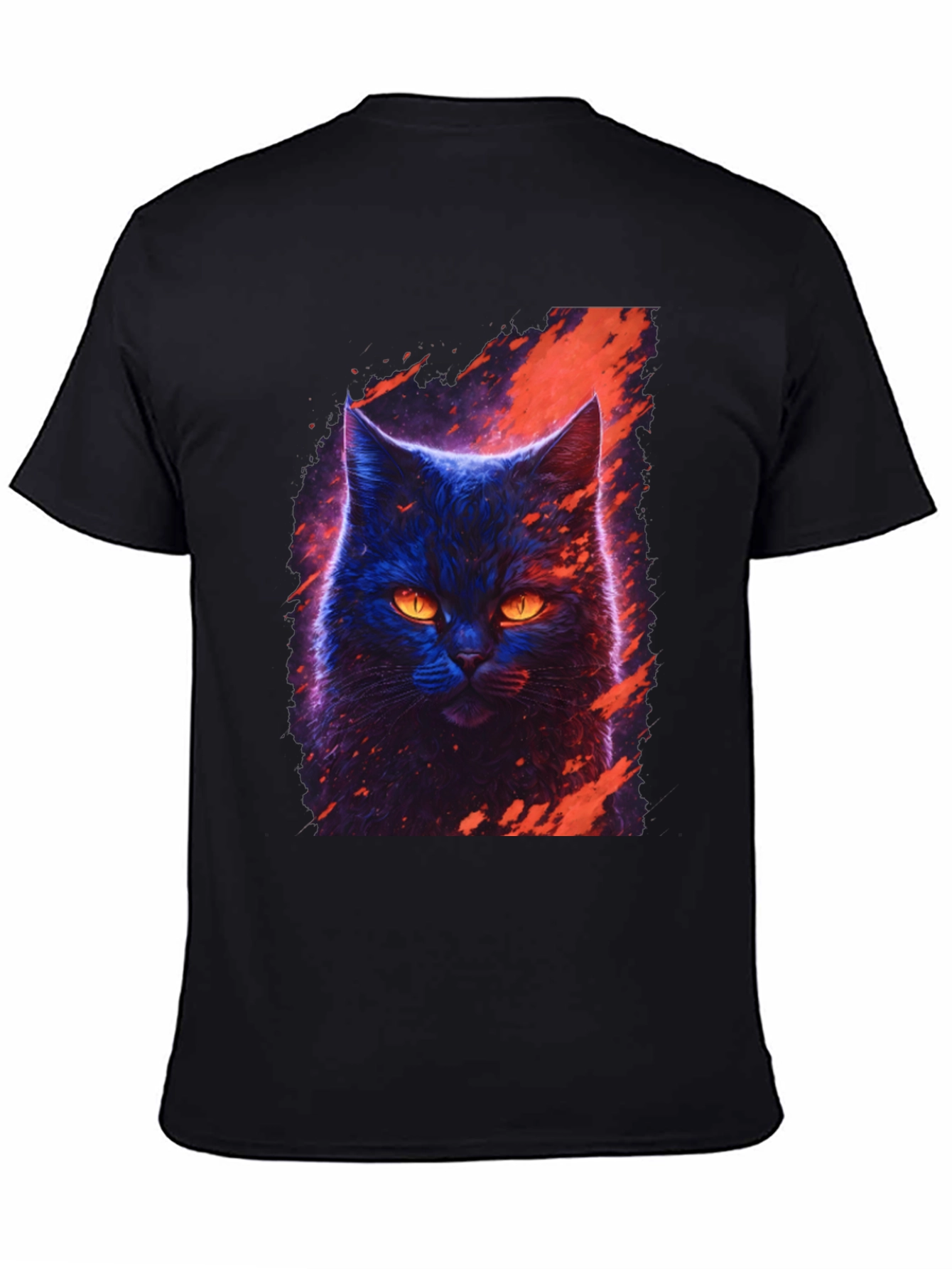 Black Cyberpunk Cat T-Shirt - Artistic Graphic Tee view 4