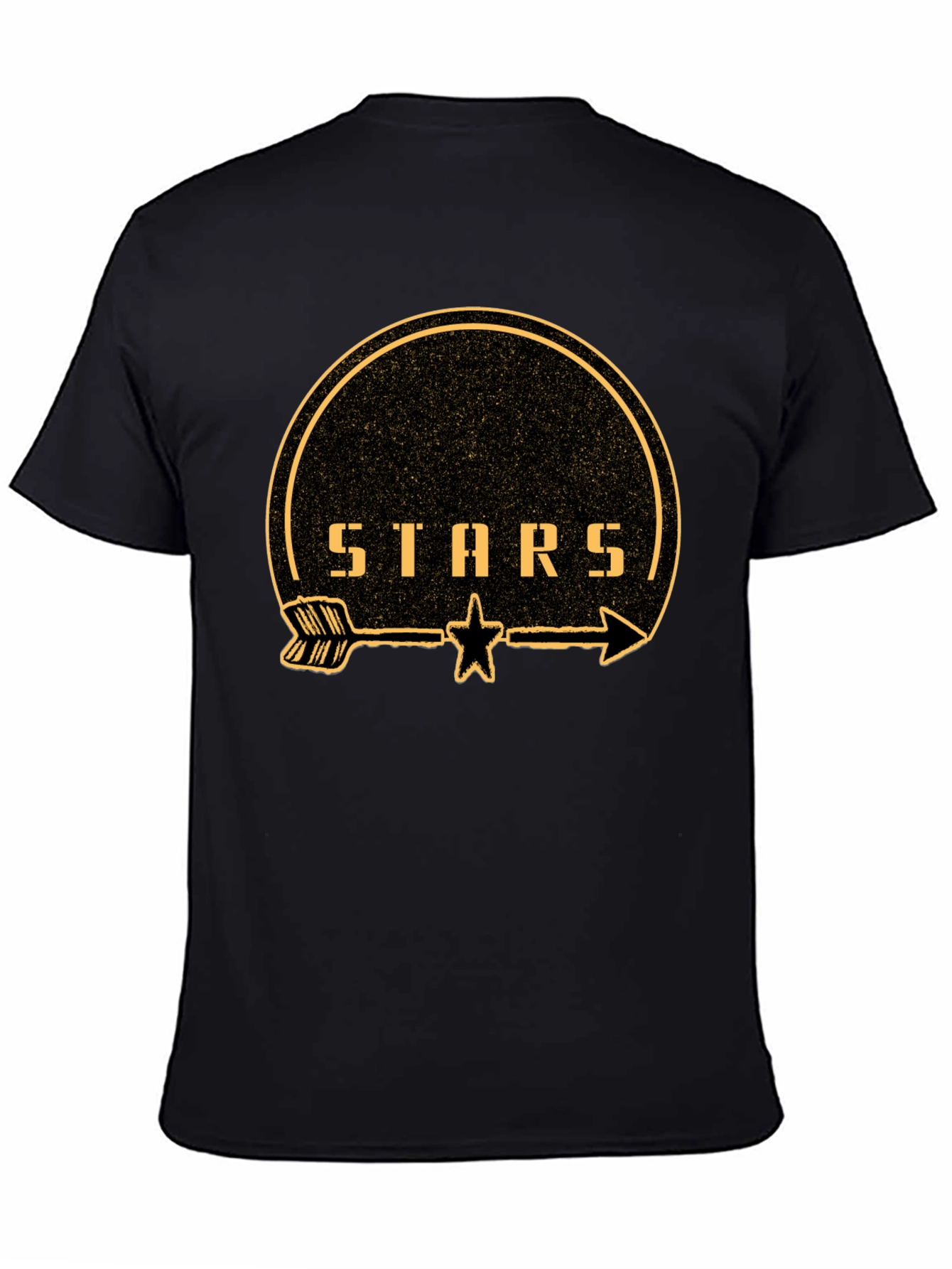 Black Stars Arrow Graphic T-Shirt - Trendy Casual Top view 4