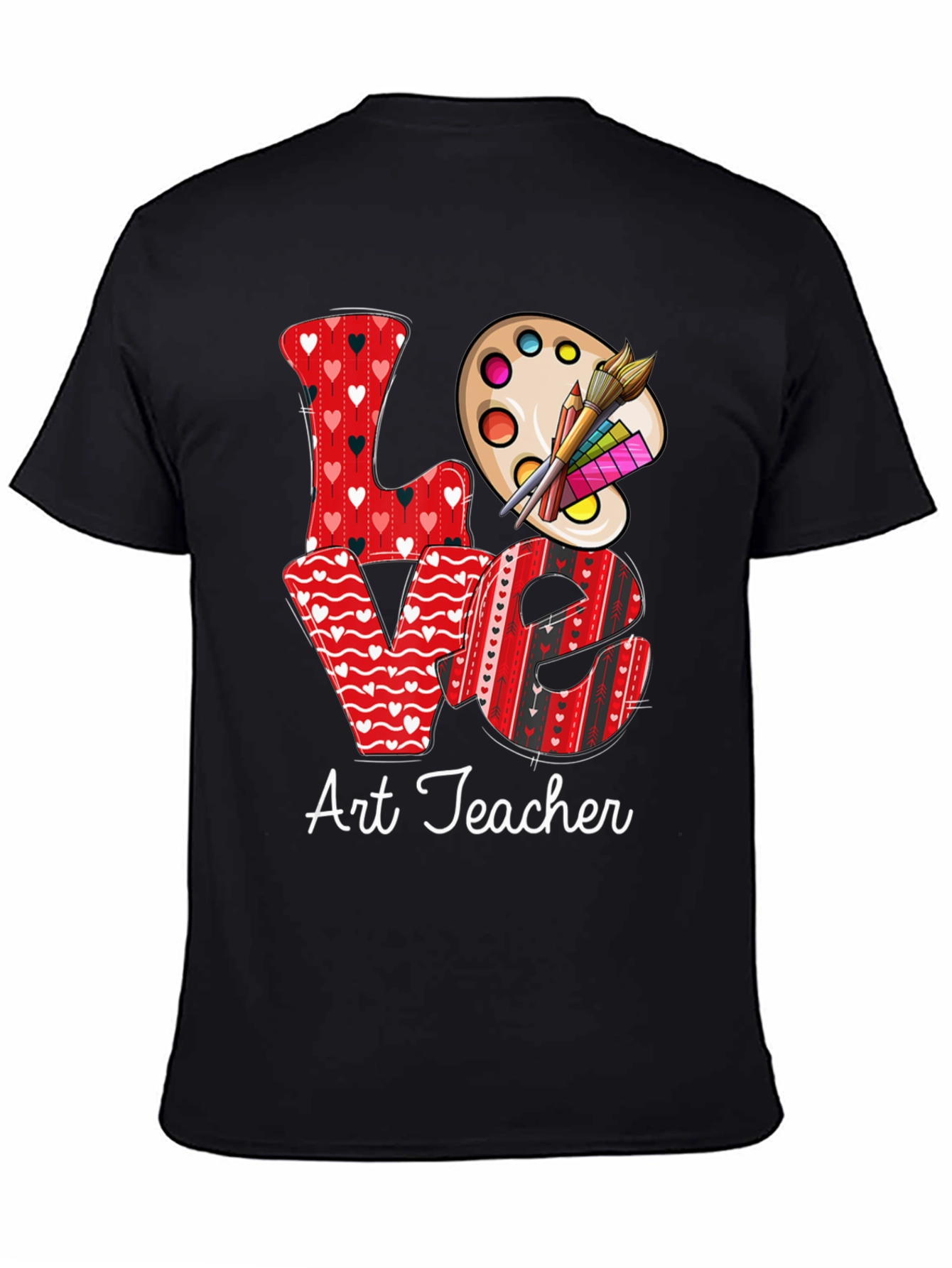 Black Love Art Teacher Graphic Tee view 4