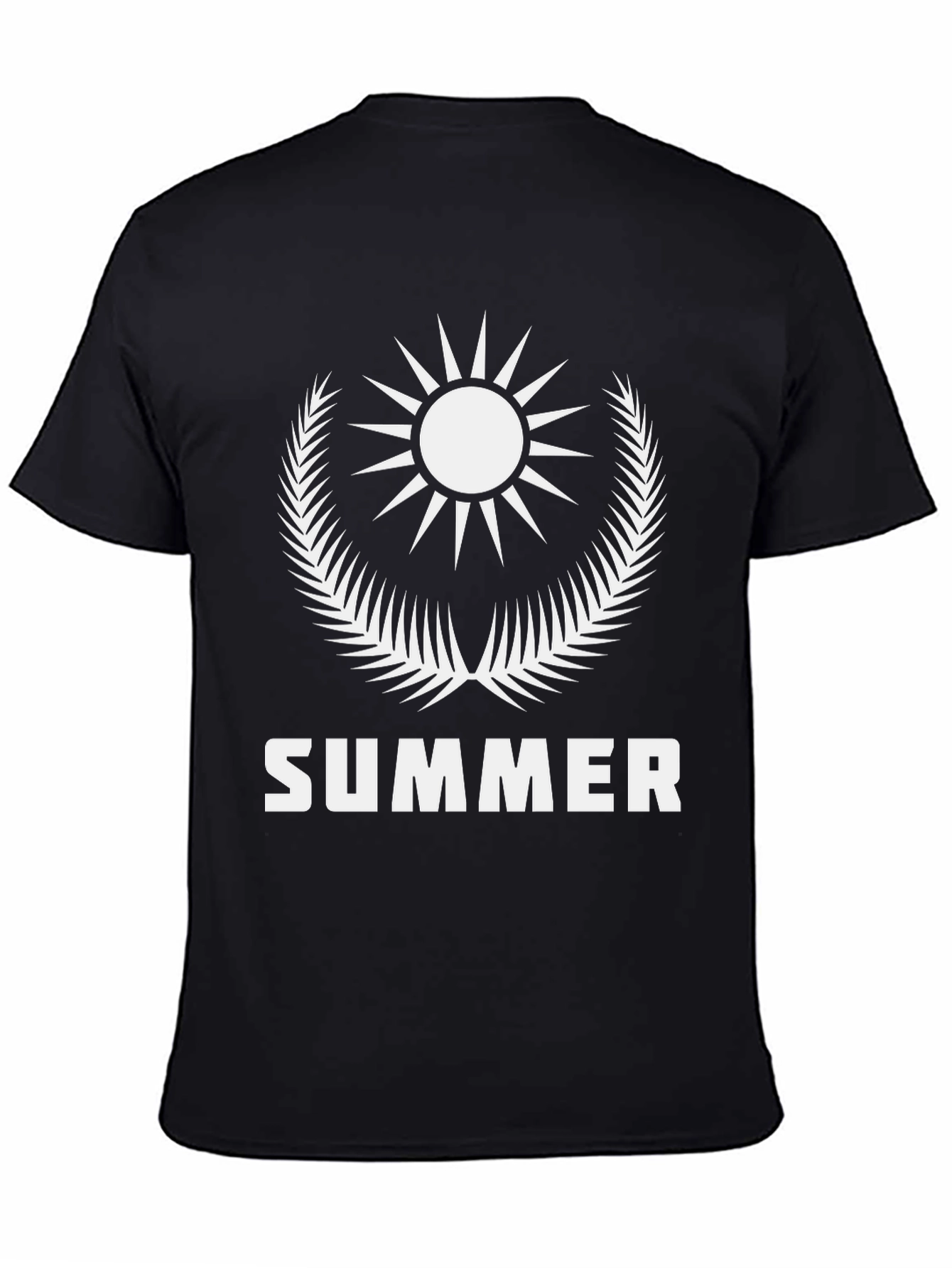 Black Summer Sun T-Shirt - Black Cotton Graphic Tee view 4