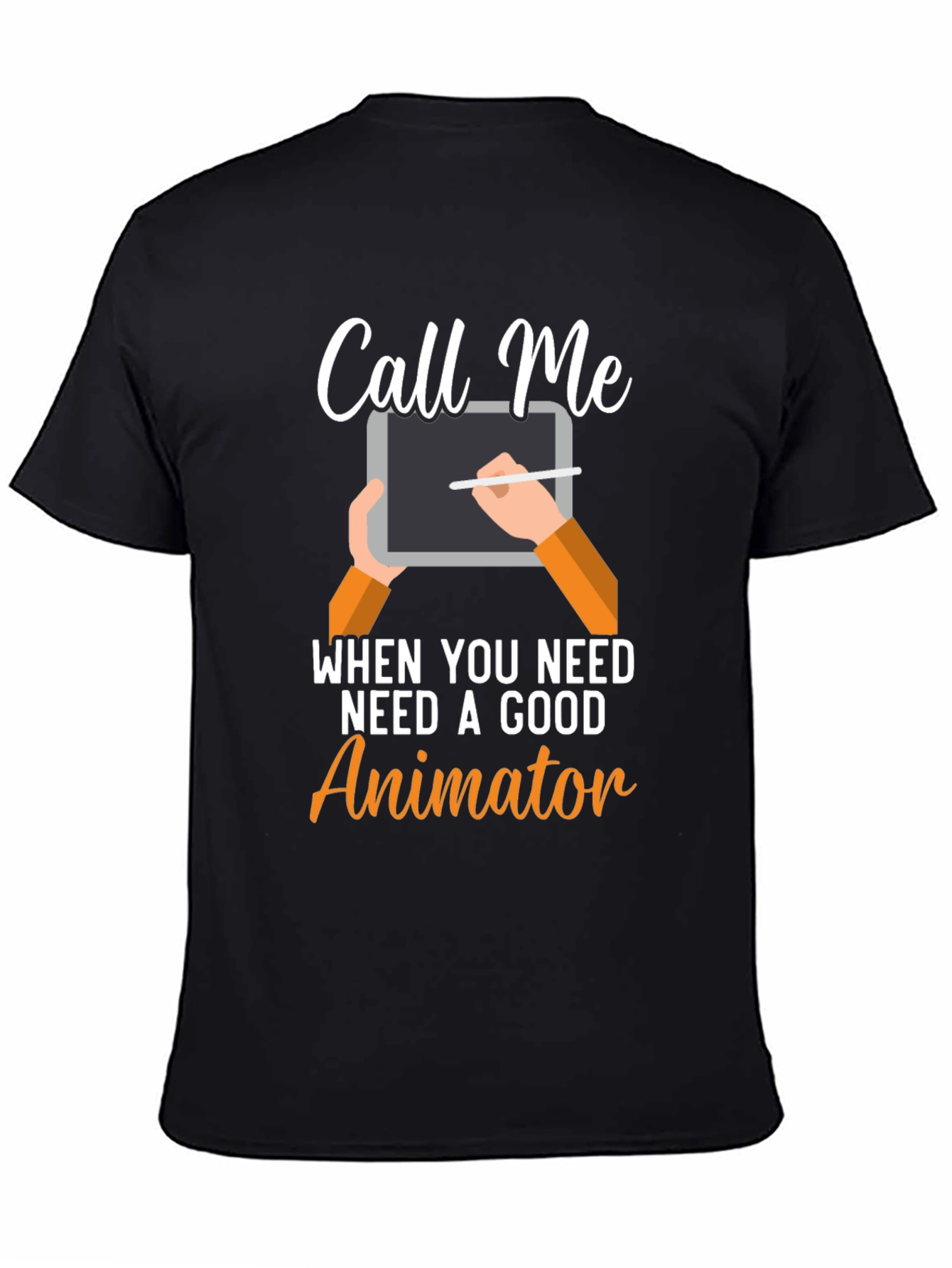Black Call Me Animator T-Shirt - Creative Design view 4