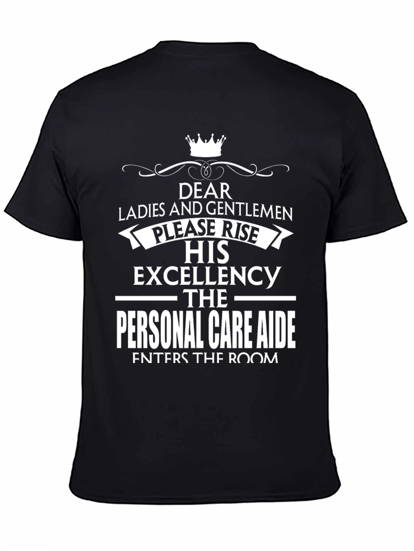 Black Personal Care Aide Excellence T-Shirt view 4