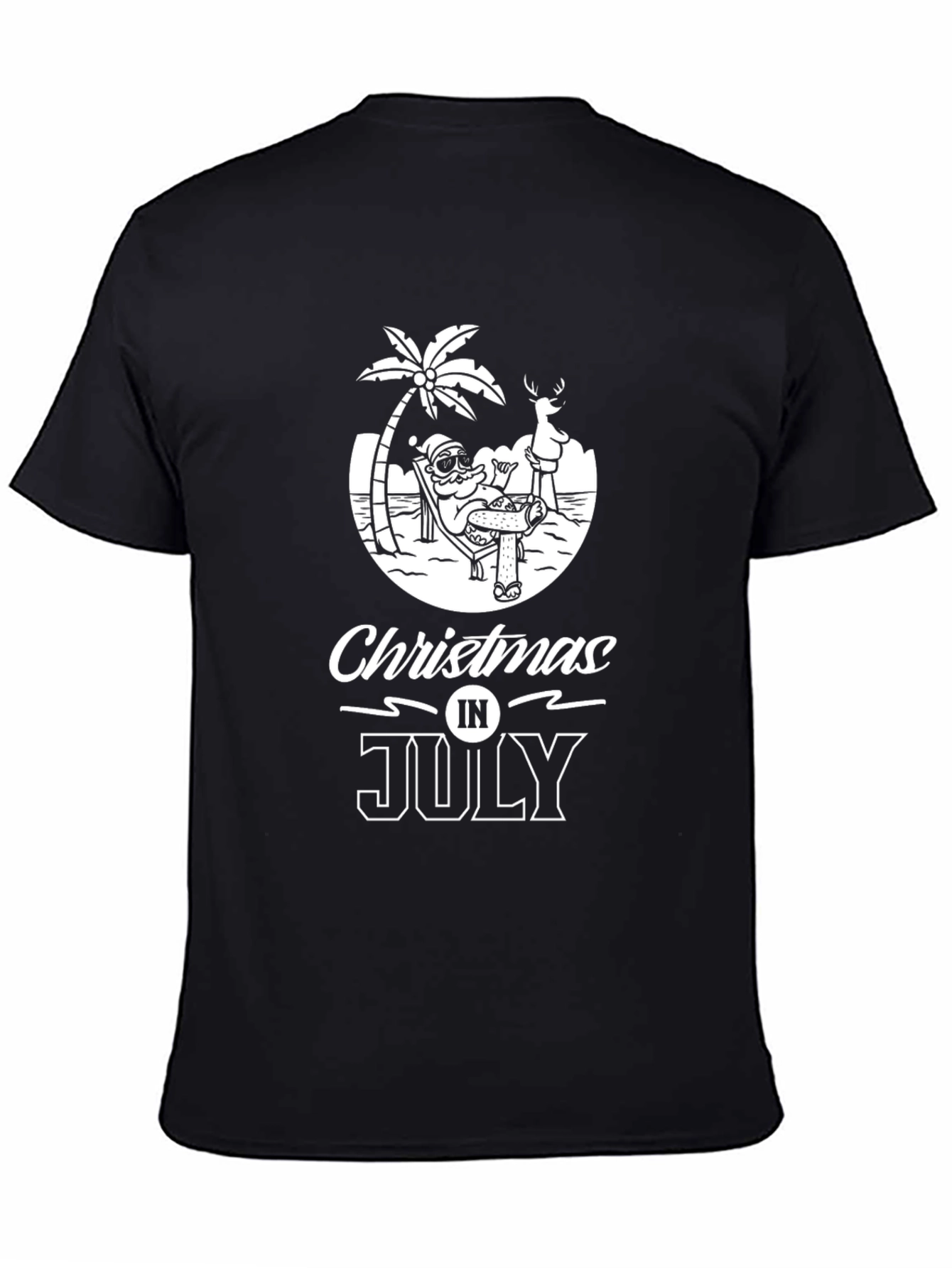 Black Christmas in July Graphic Tee - Black view 4