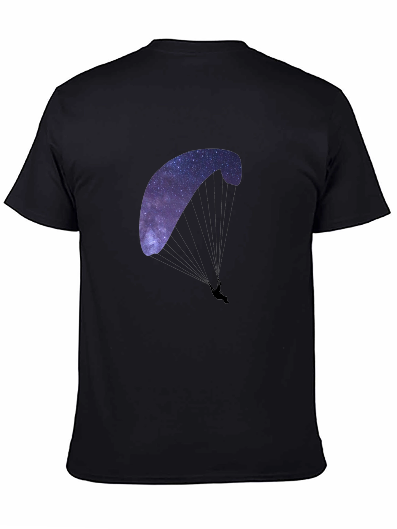 Black Galaxy Paragliding Graphic Tee - Black Cotton Blend view 4