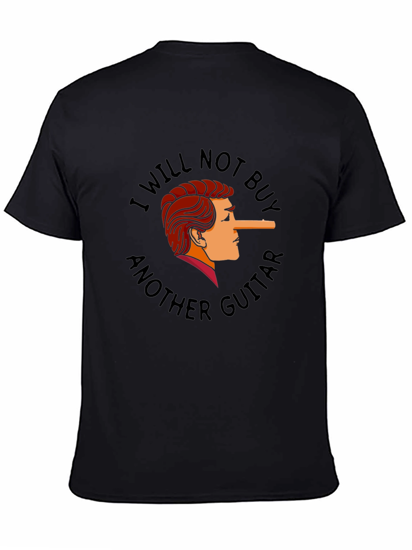 Black I Will Not Buy Another Guitar Funny T-Shirt view 4
