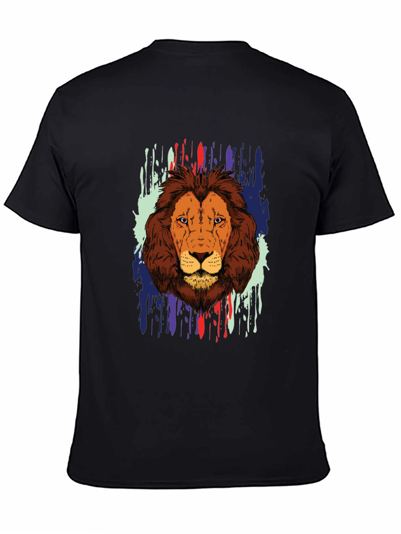 Black Lion Graphic Print Black T-Shirt view 4