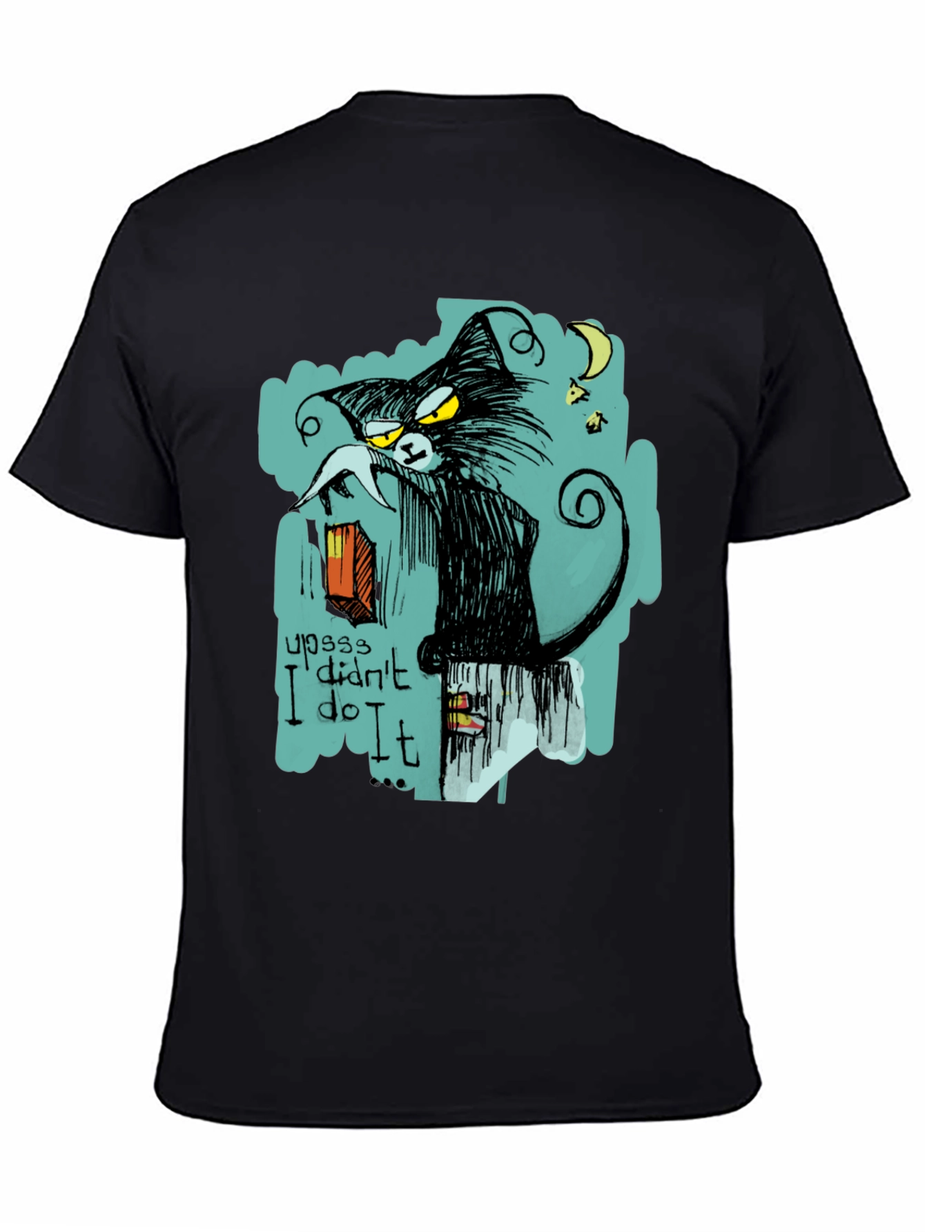 Black Black Cat "I Didn't Do It" Graphic T-Shirt view 4