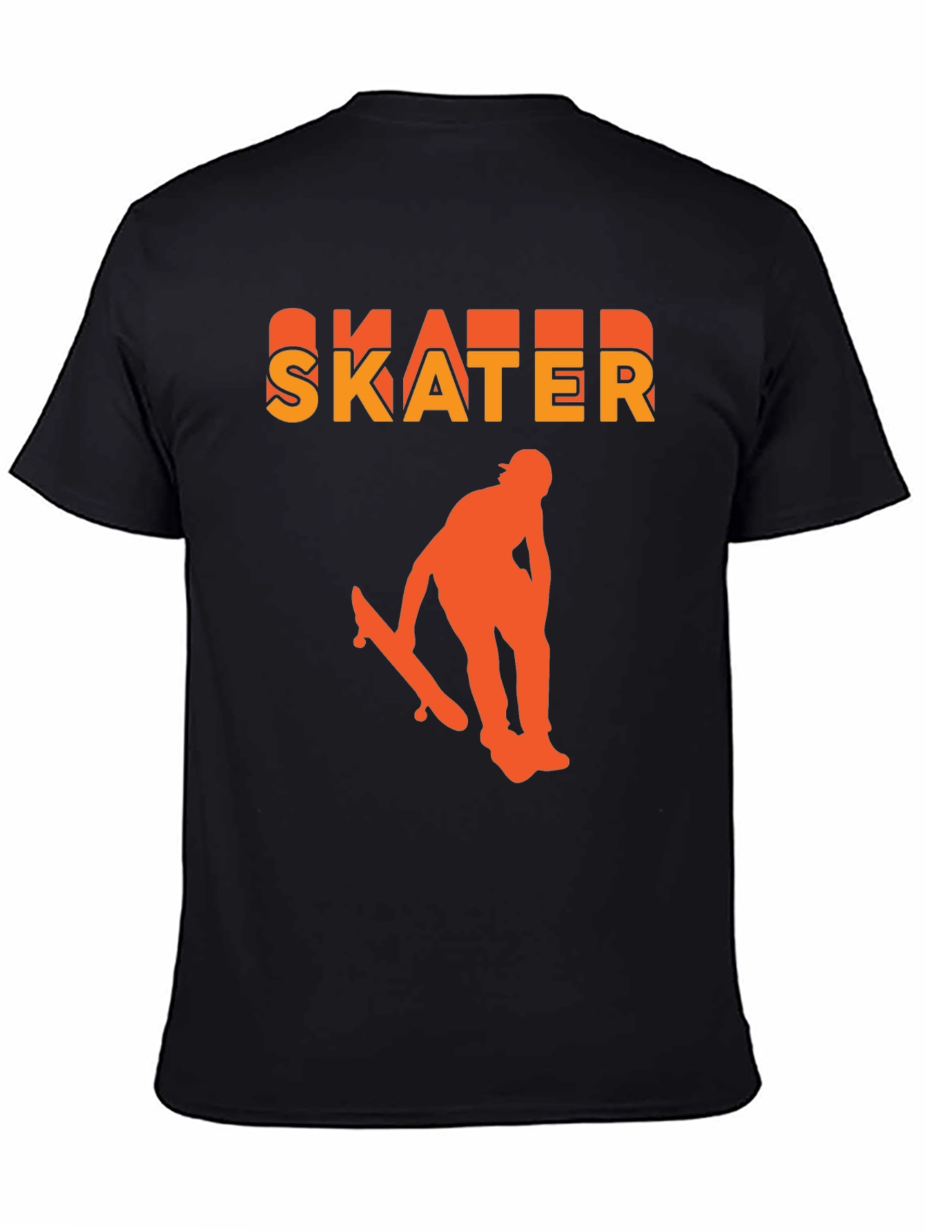 Black Skater Graphic T-Shirt - Black, Bold Design view 4