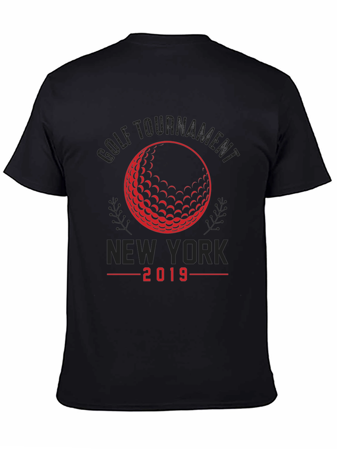 Black Golf Tournament New York 2019 Black T-Shirt view 4