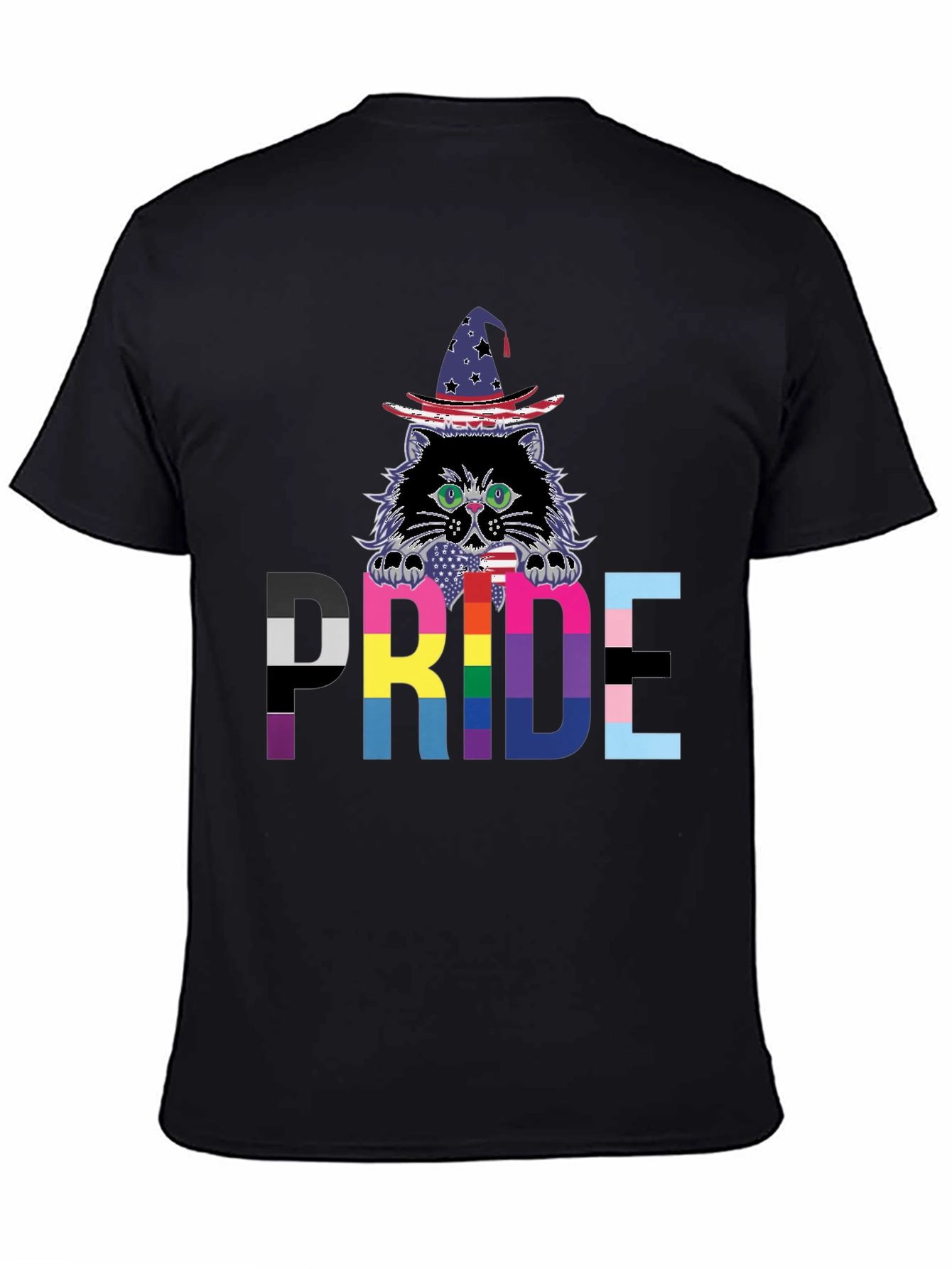 Black Pride Cat Wizard T-Shirt view 4