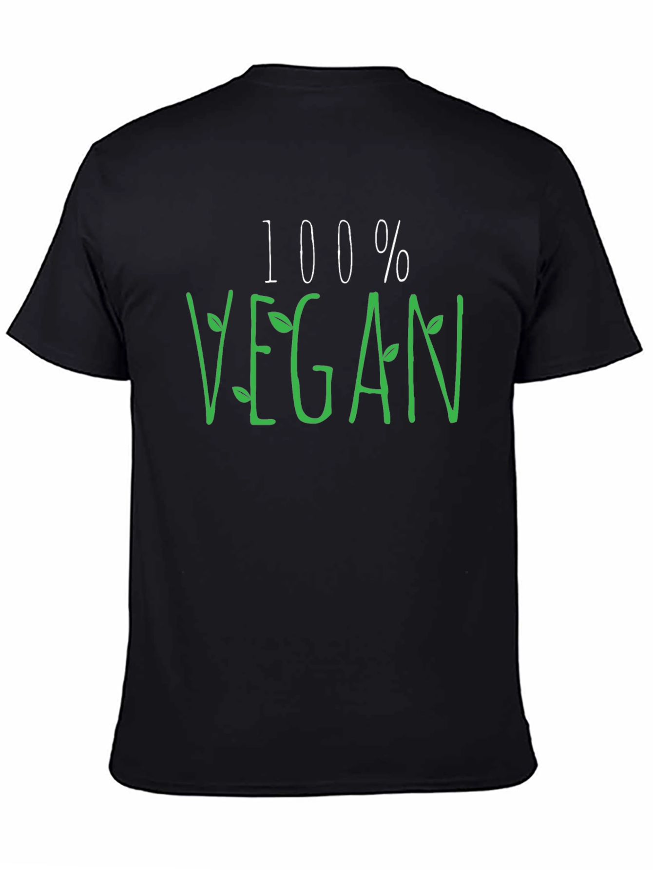 Black 100% Vegan Graphic Tee - Black Casual Shirt view 4