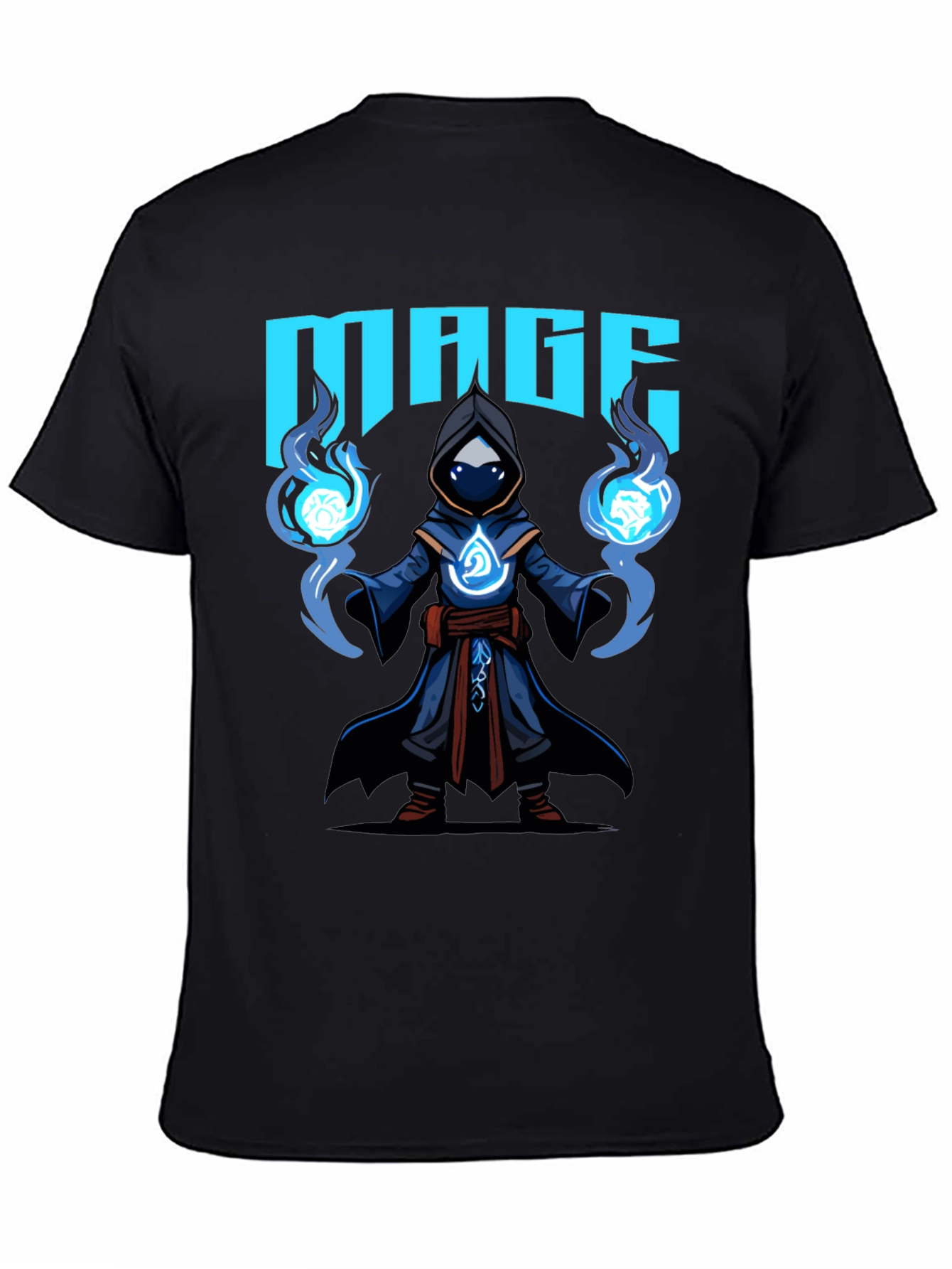 Black Mage Graphic T-Shirt - Black Cotton Tee view 4