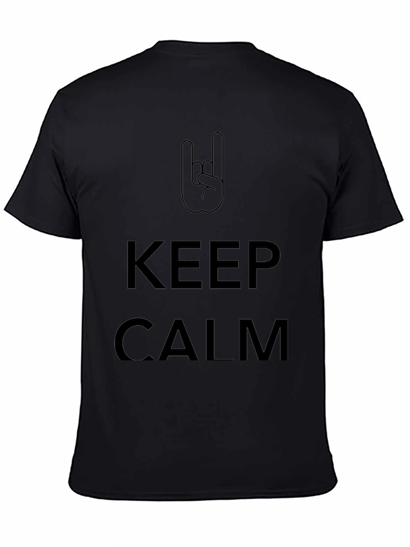 Black Keep Calm Rock On Graphic Tee view 4