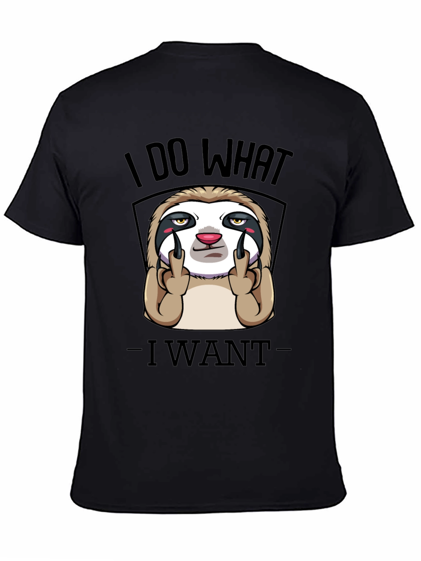 Black I Do What I Want Sloth Graphic Tee view 4