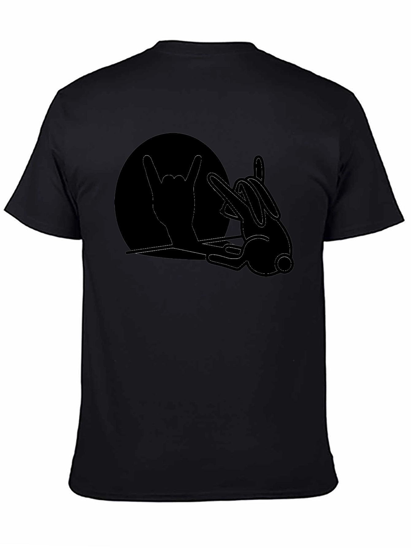 Black Rock On Bunny T-Shirt - Black view 4
