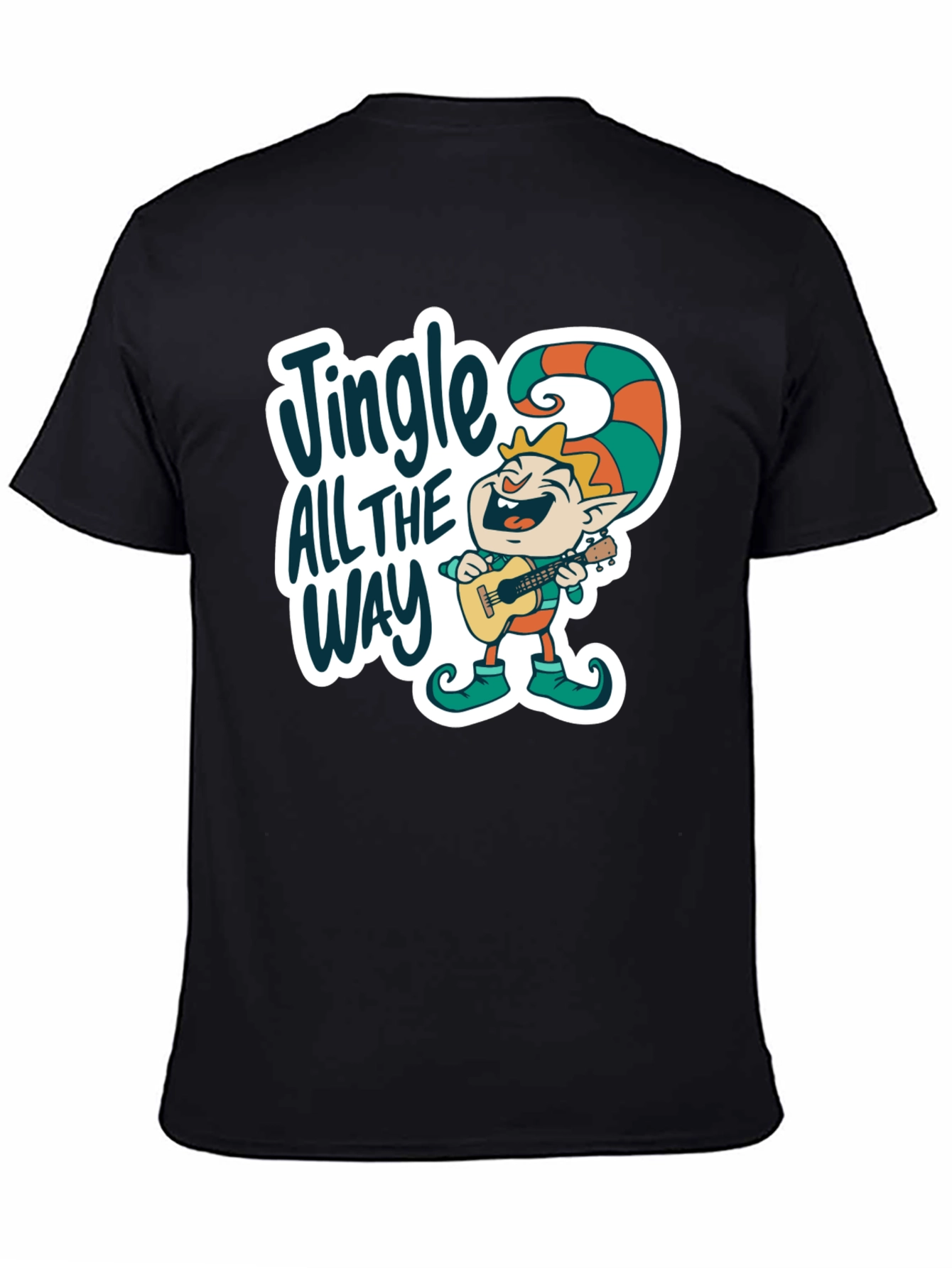 Black Jingle All The Way Elf T-Shirt view 4