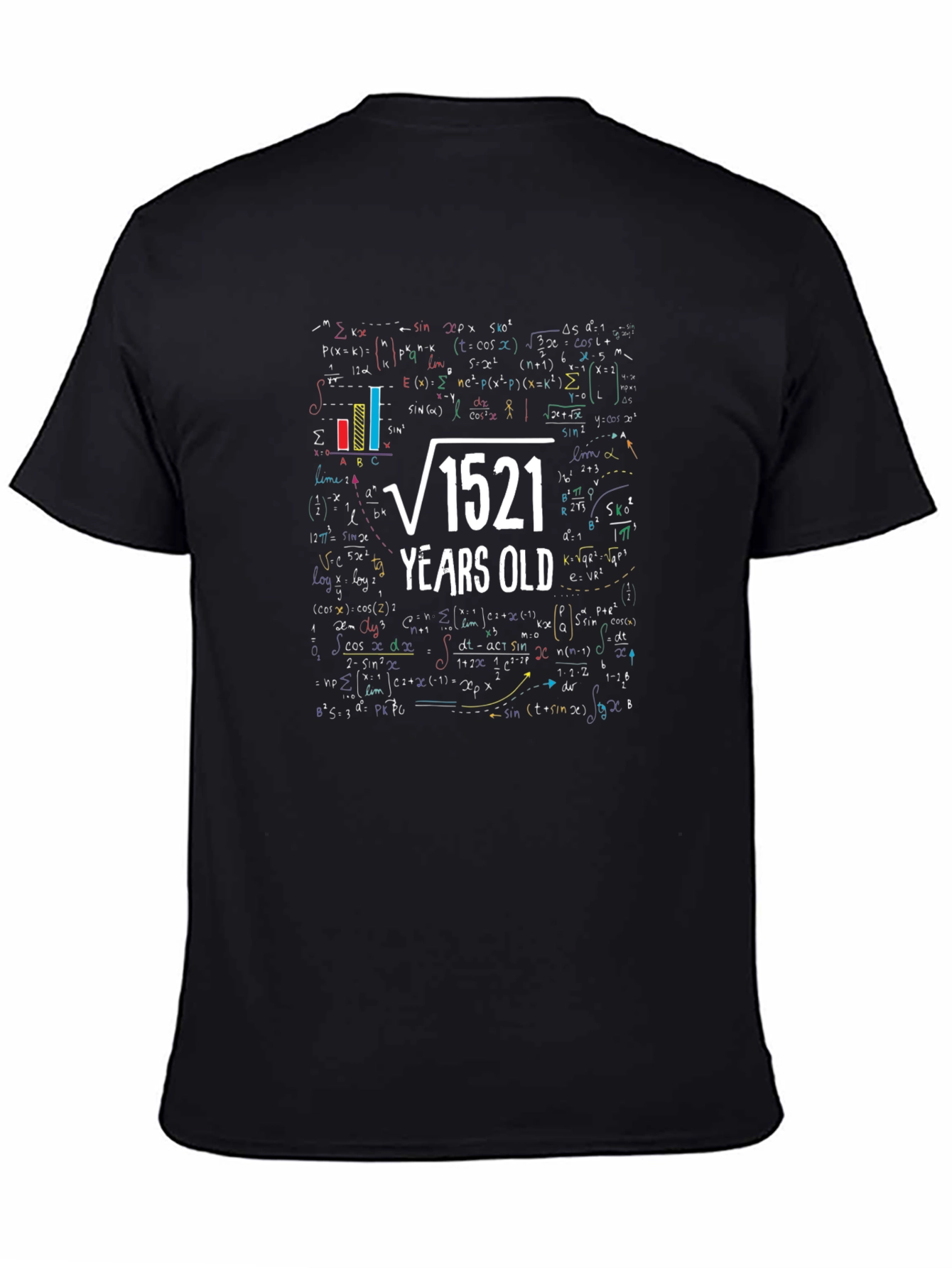 Black Funny Math 39th Birthday T-Shirt view 4