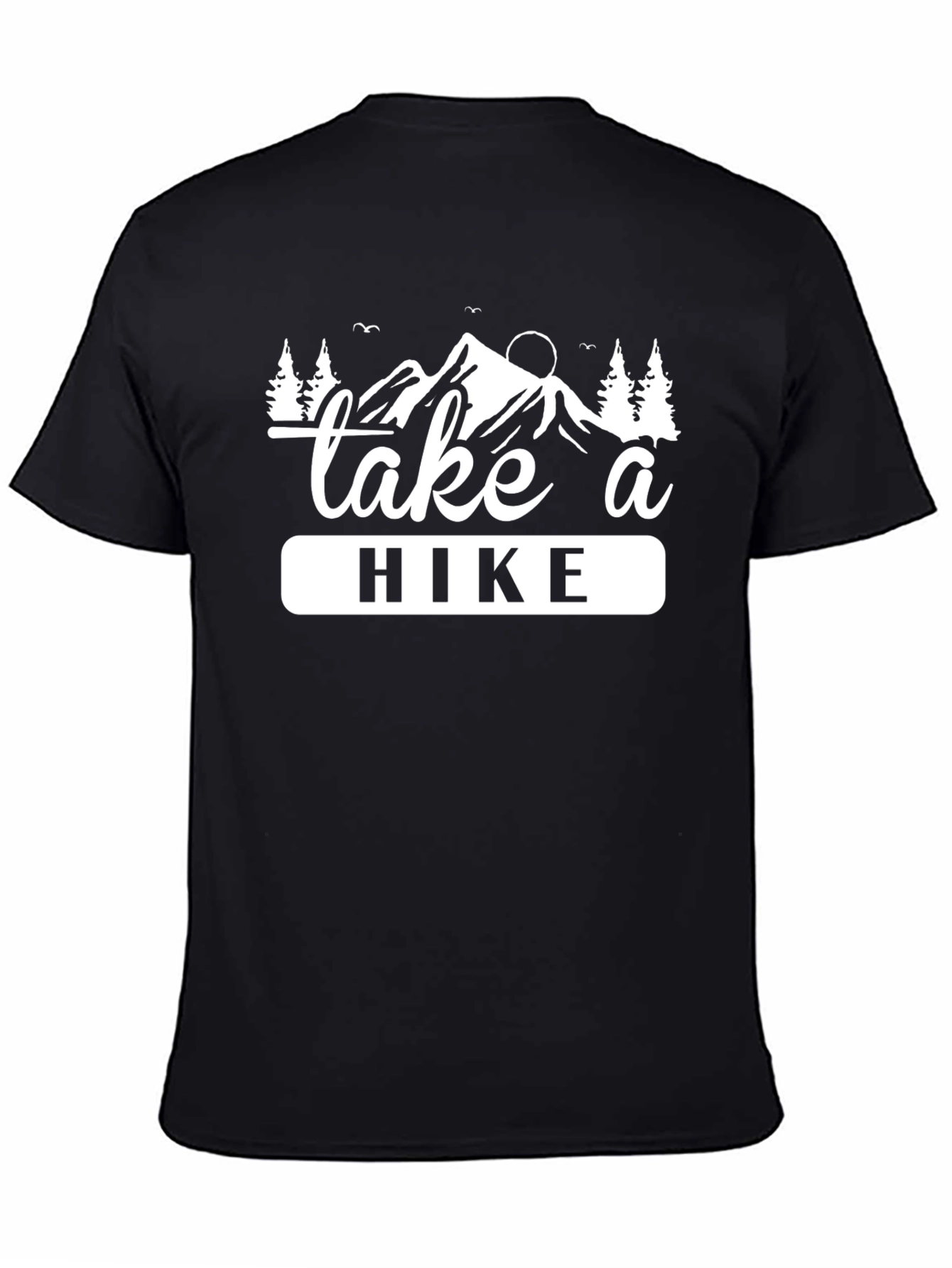 Black Take a Hike Black Graphic Tee - Mountain Adventure view 4
