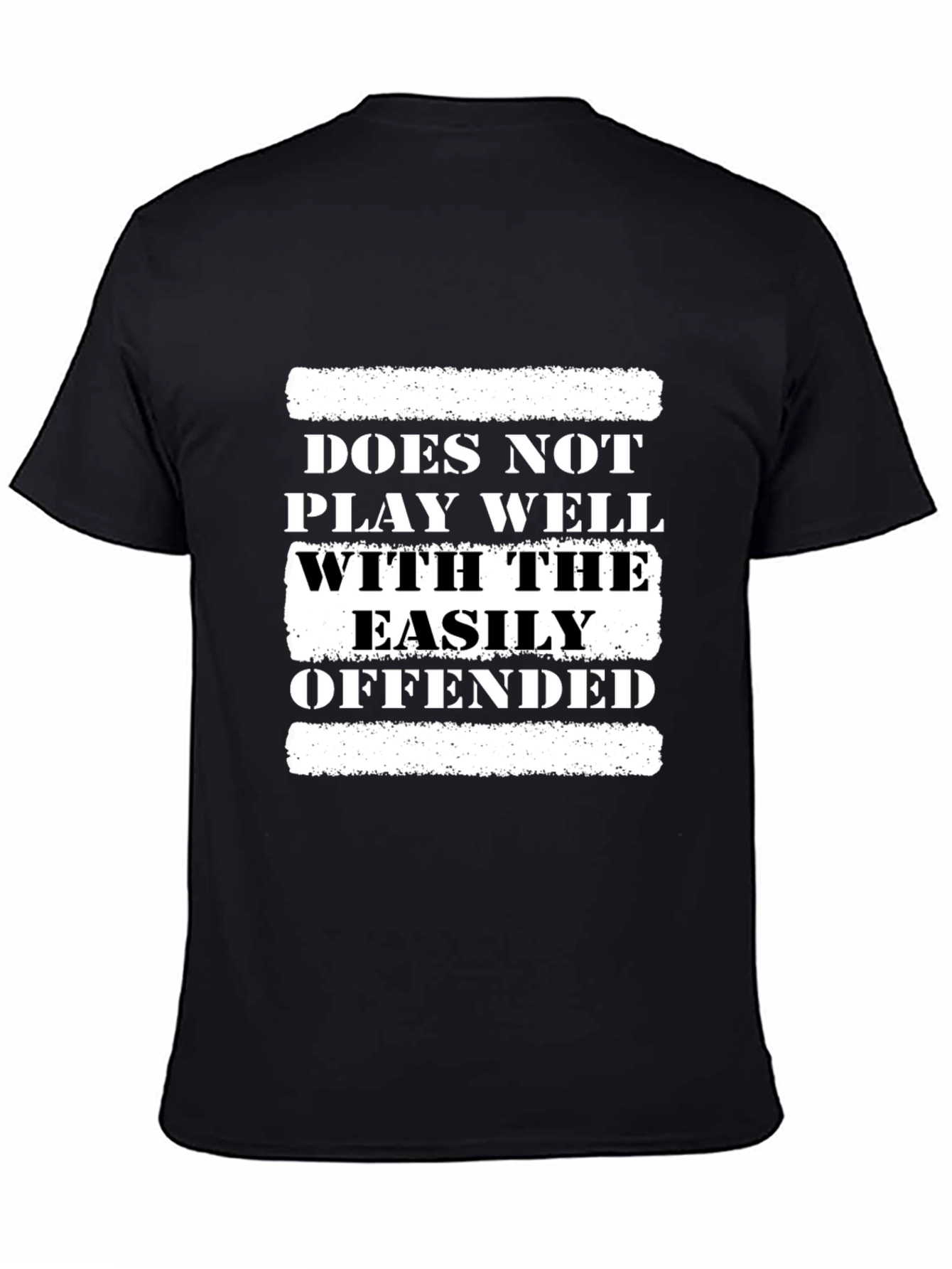 Black Offensive Humor Graphic Tee - Does Not Play Well view 4