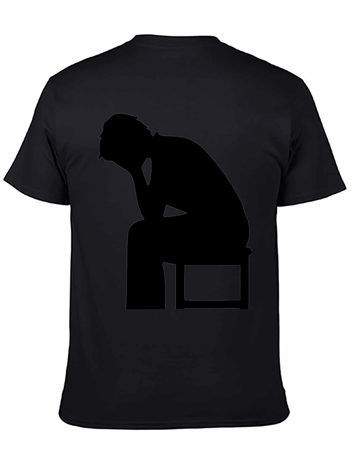 Black Silhouette T-Shirt - Thinking Man Design view 4
